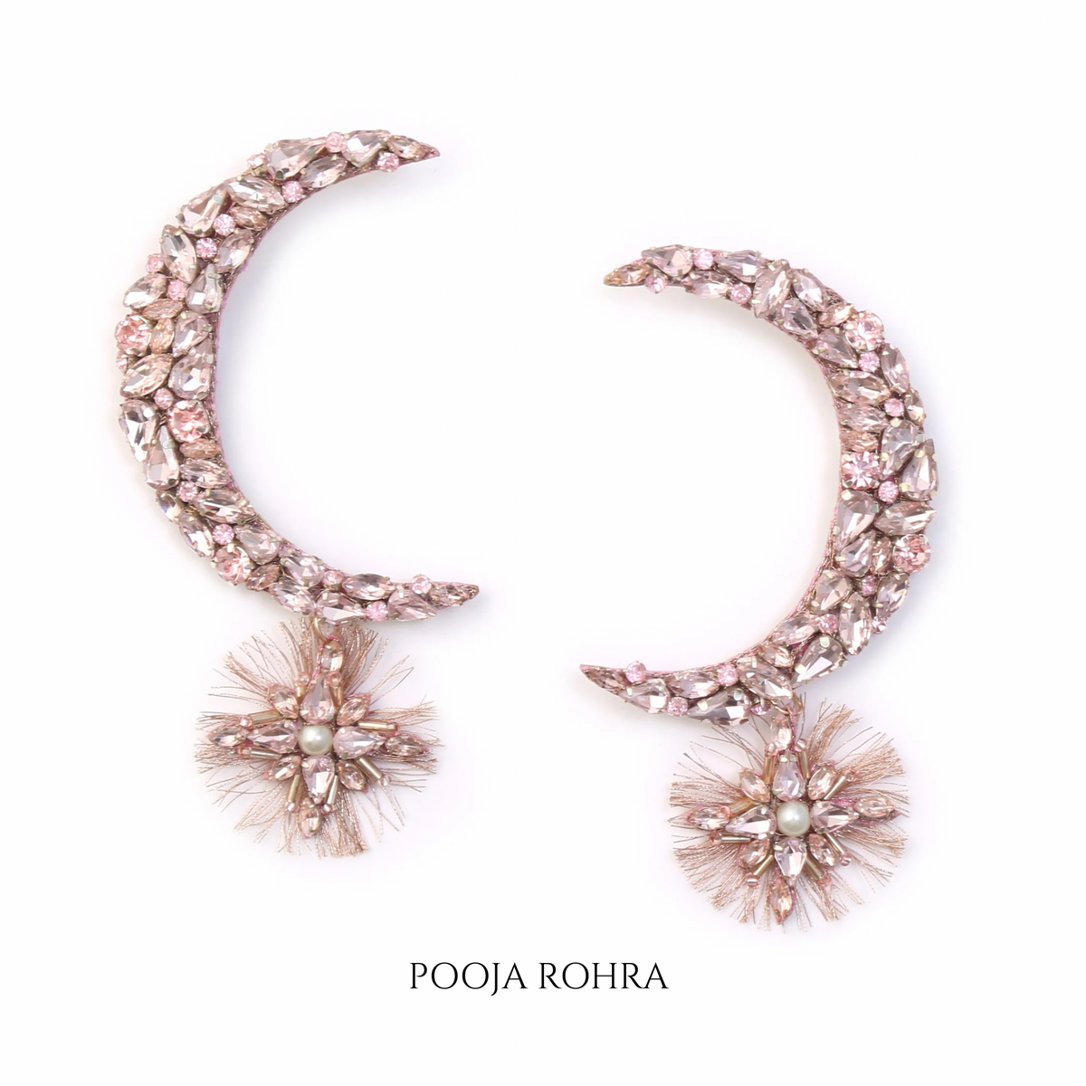 Chaand Sitara Earrings in Pink
