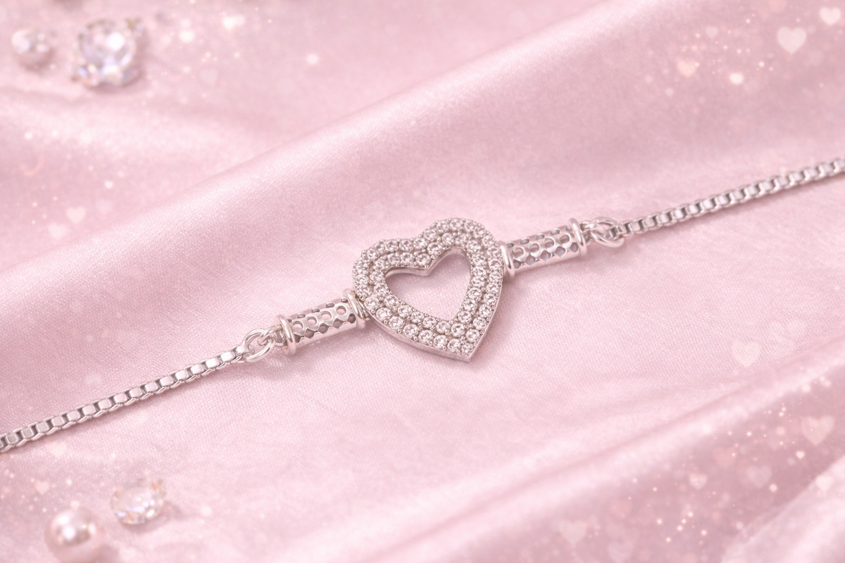 Elegant Heart Shape Adjustable Chain Bracelet