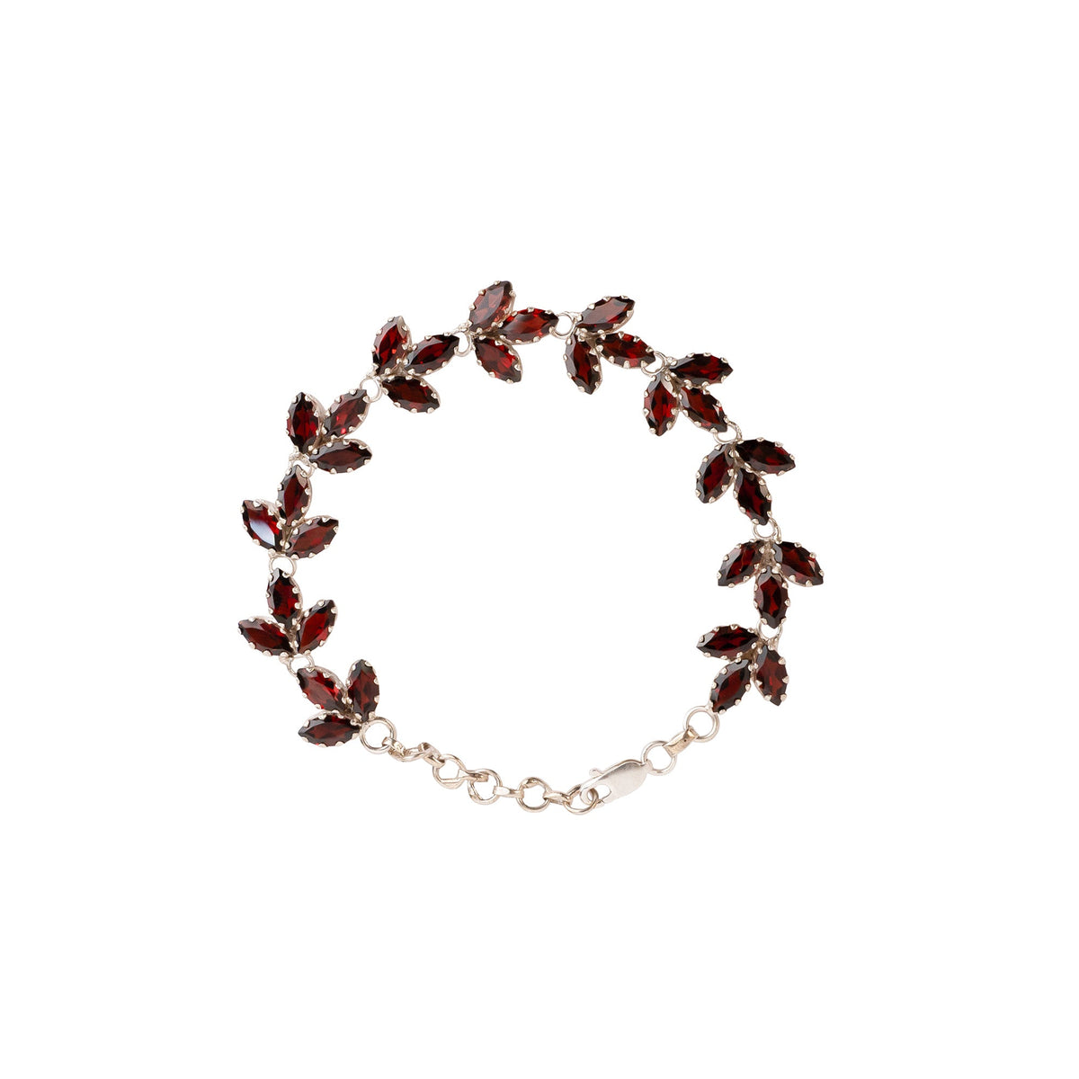 925 Silver  Garnet Marquise-Cut Stone Bracelet in Sterling Silver  Timeless and Sophisticated Jewelry for Every Occasion