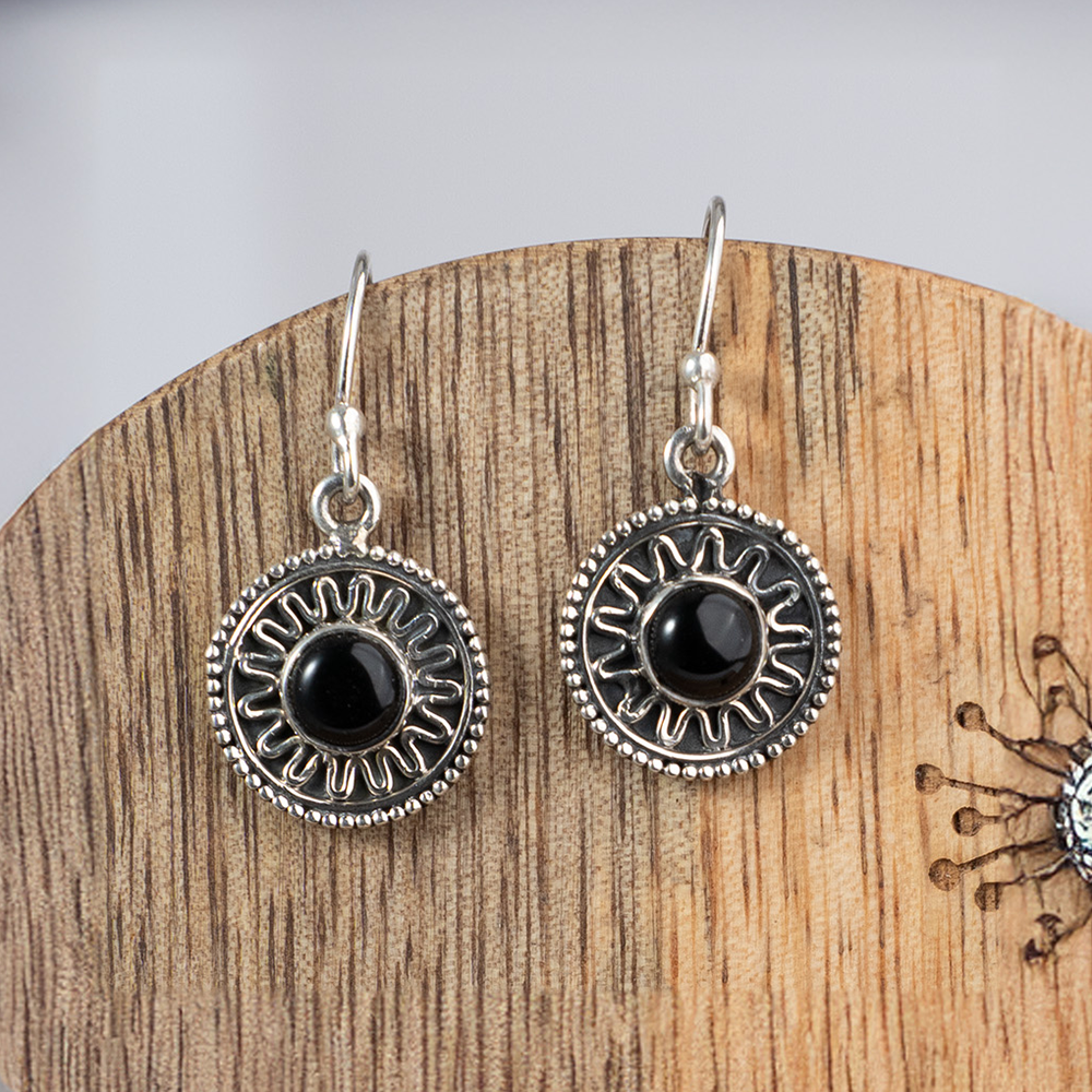 925 Luxury Sterling Silver Earrings for Women – Handcrafted with Black Onyx Stone, Elegant Statement Jewelry for Any Occasion