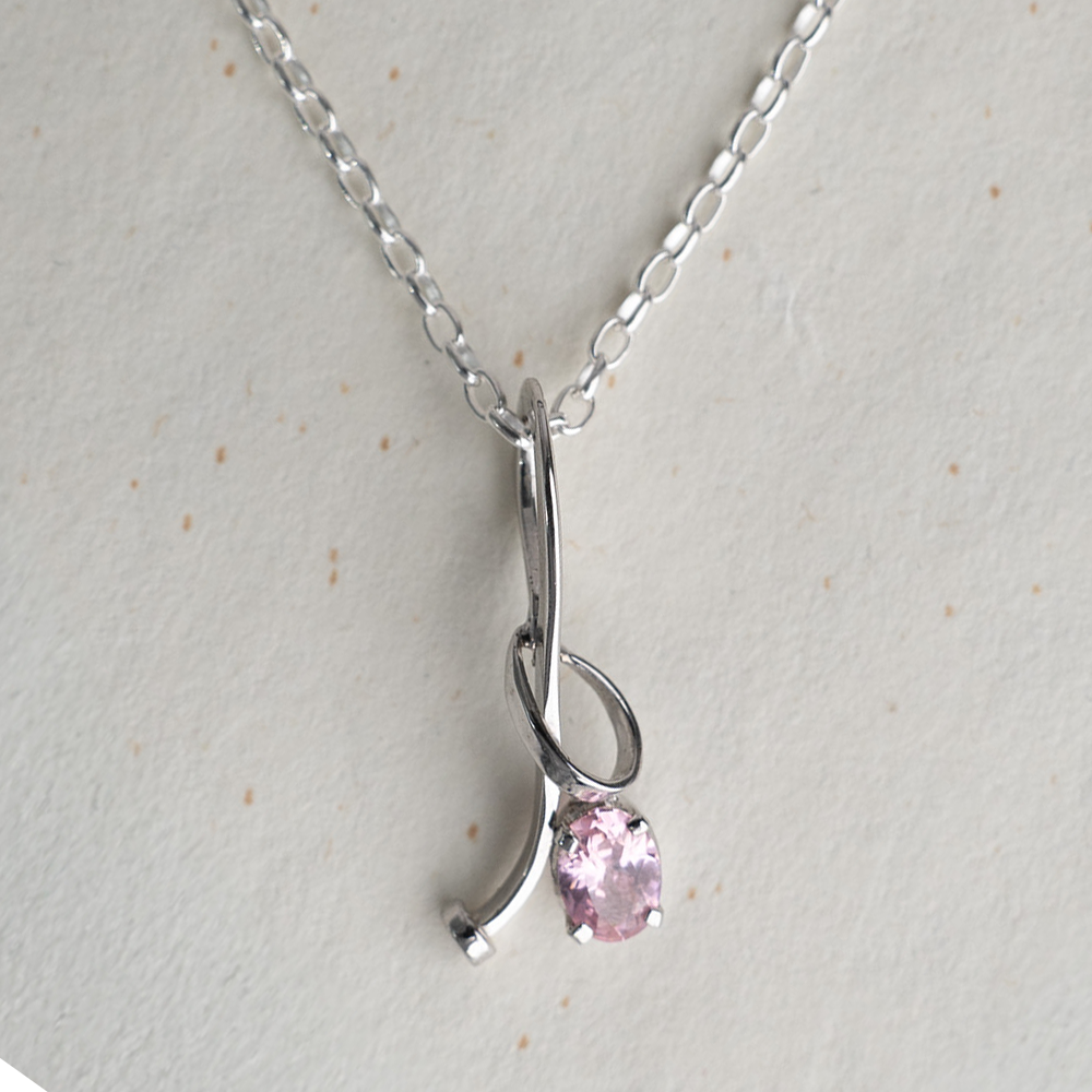 925 Sterling Silver Pink Chalcedony Pendant  Handmade Jewelry