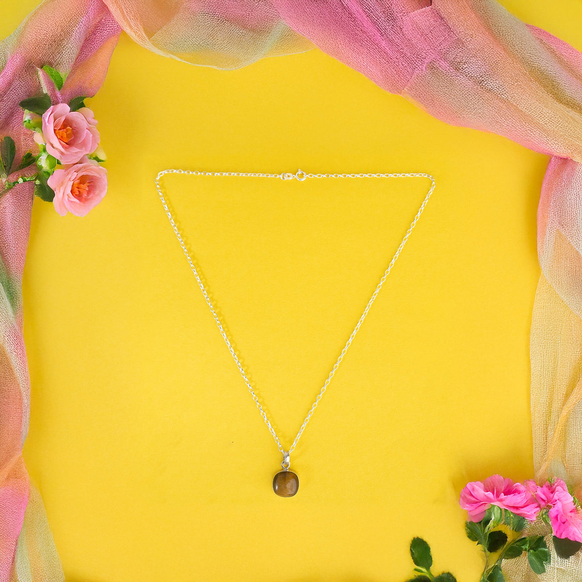 925 Silver Tigar Eyes Pendant