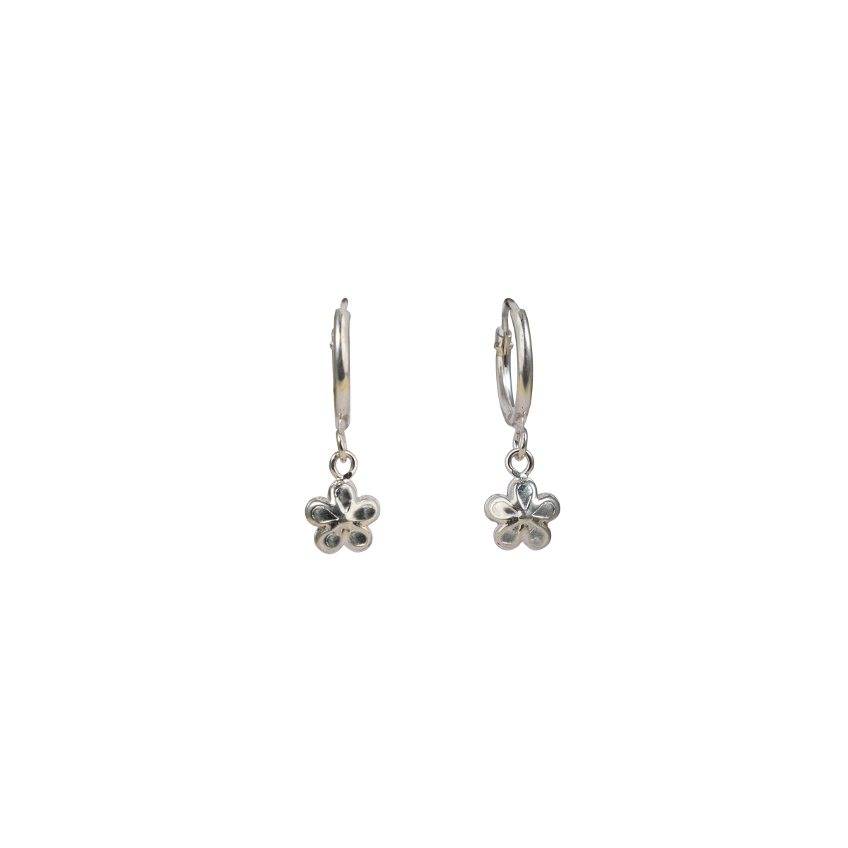 Sterling Silver Hoop Earrings with Hanging Star Charm - Elegant Celestial Design for Everyday and Special Occasions