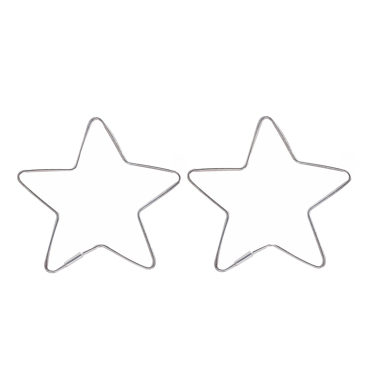 925  Sterling Silver Star-Shaped Hoop Earrings