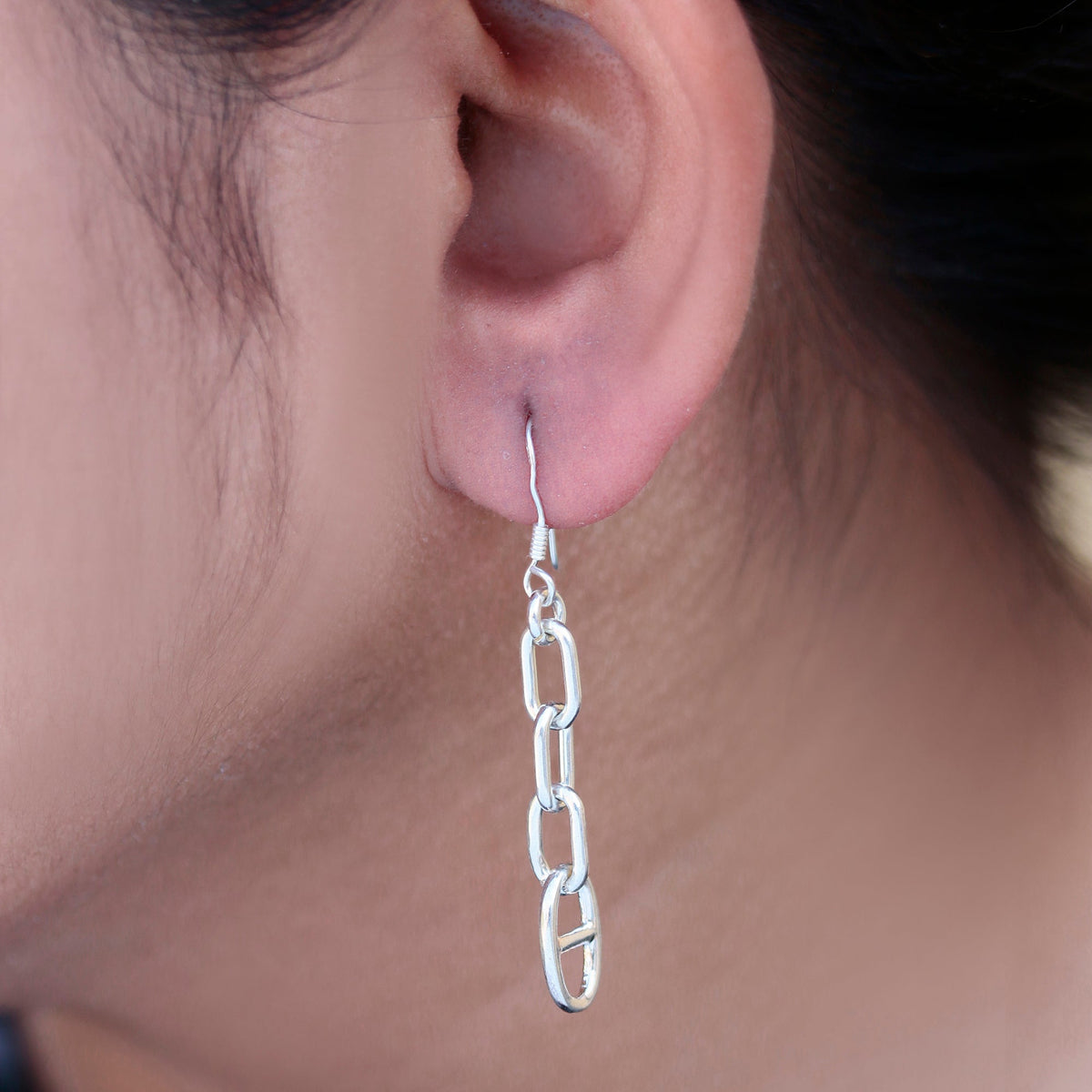 925 Sterling Silver-Plated Classic Long Drop Earrings