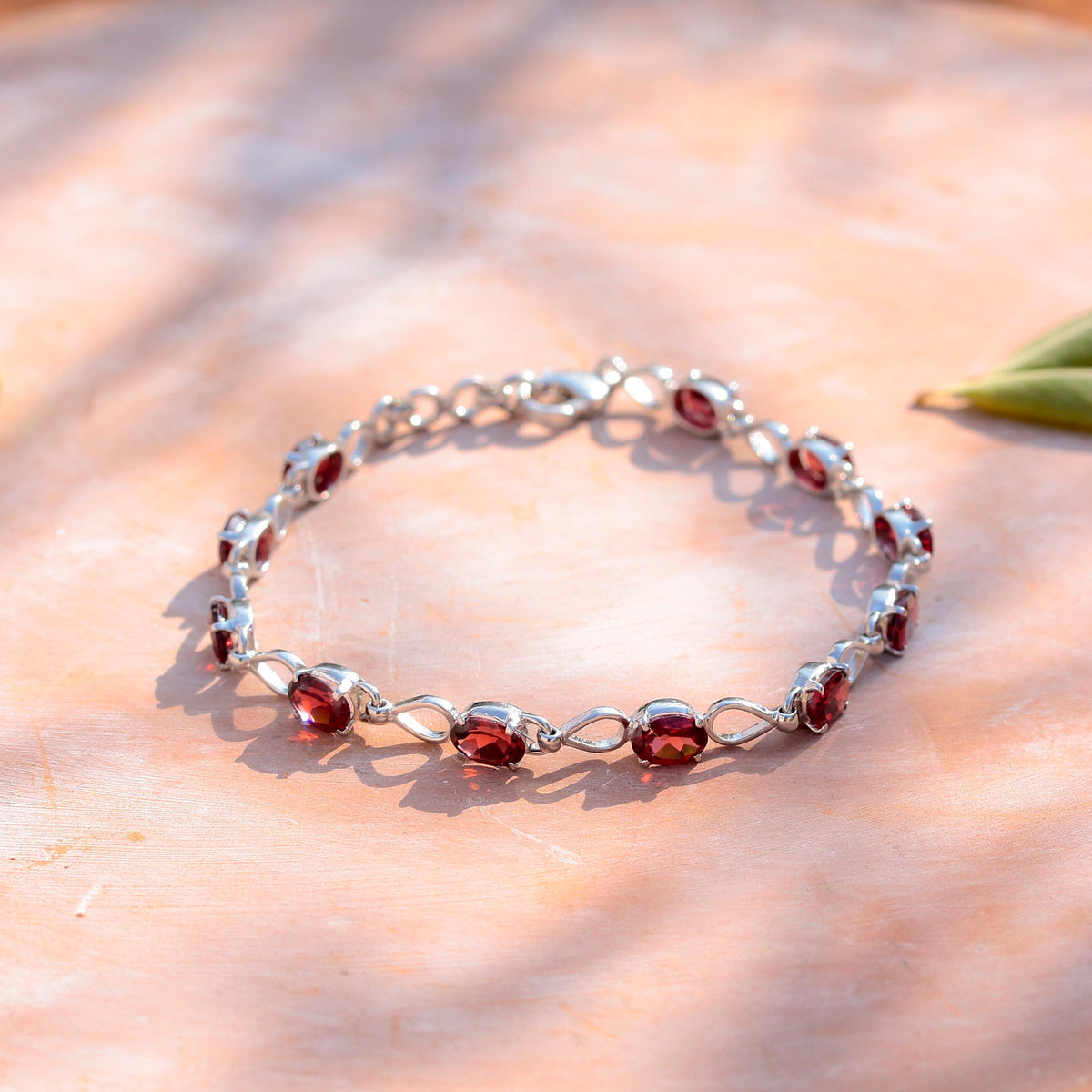 925  Sterling Silver Garnet Bracelet Elegant Timeless Beauty for Every Occasion and Sophisticated Look