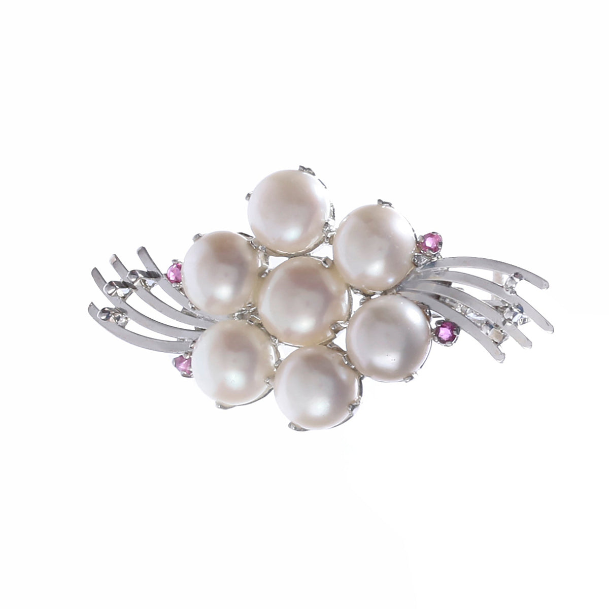 925 silver Pearl & Ruby Brooch Timeless Sophistication and Classic Charm for Any Occasion