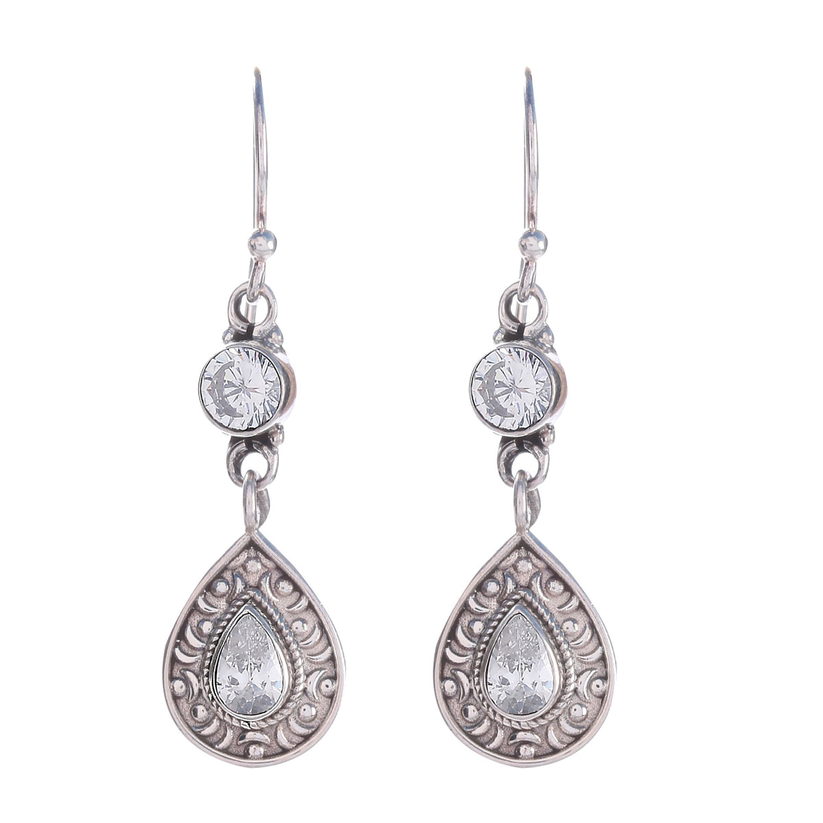925 Sterling Silver AD Zircon Earrings – Elegant Zircon Gemstone Jewelry for Women