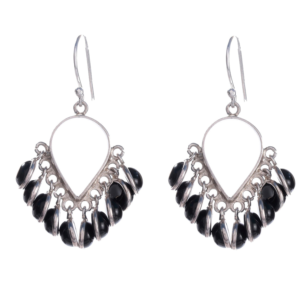 925 Luxury Sterling Silver Earrings for Women – Handcrafted with Black Onyx Stone Elegant Statement Jewelry for Any Occasion