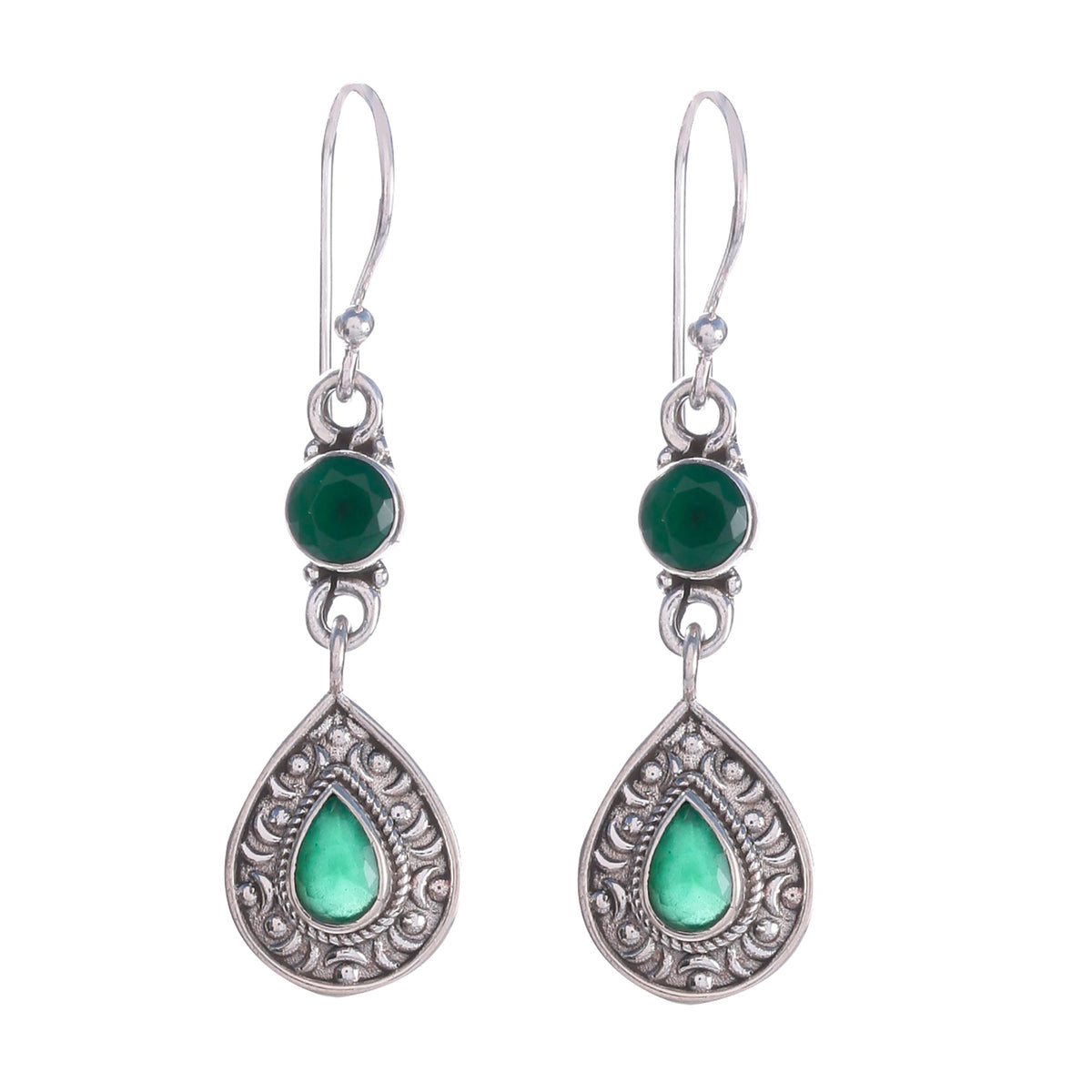 925 Sterling Silver Emerald Earrings – Elegant Natural Emerald Gemstone Jewelry for Women