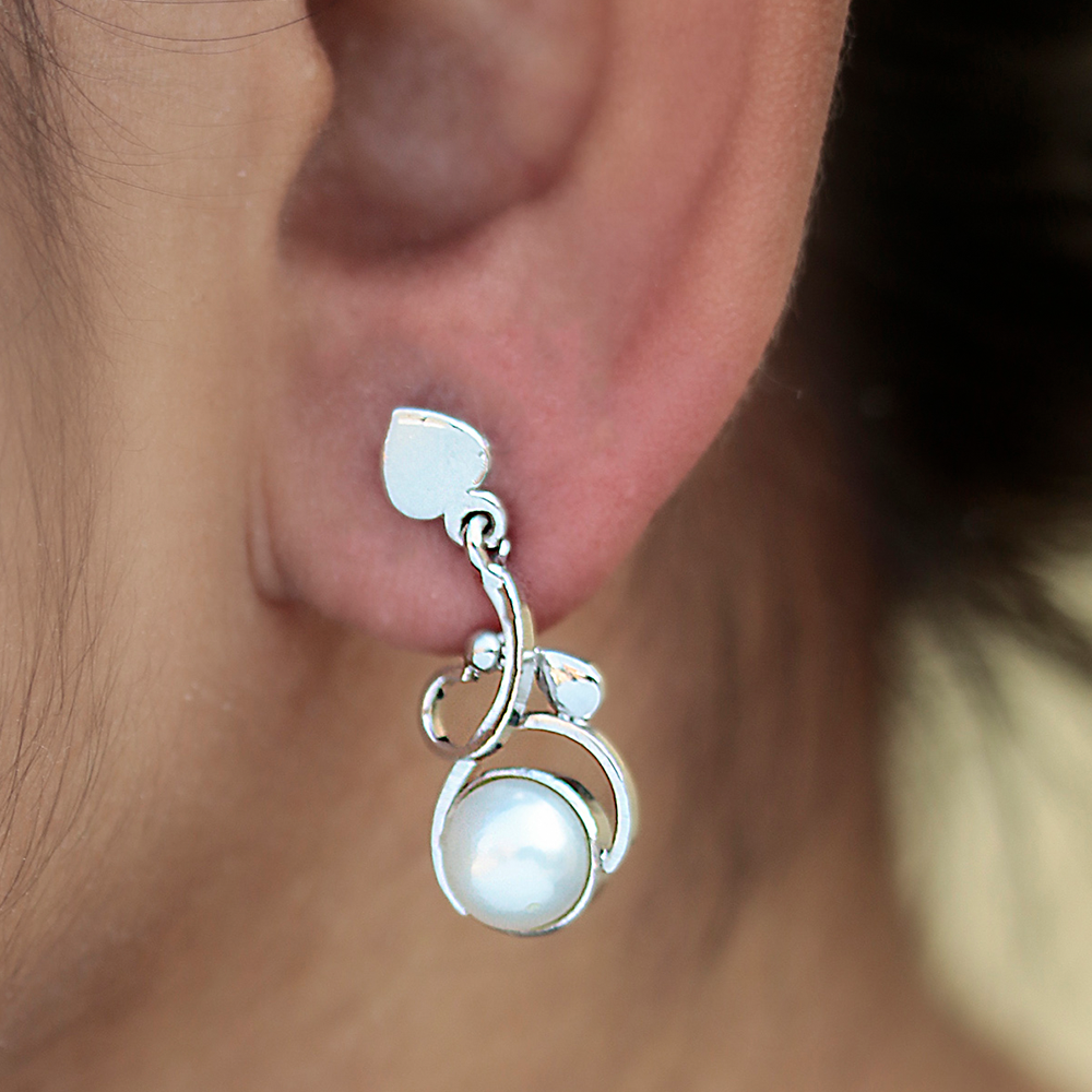 925 Sterling Silver Earrings With Pearls Stone – A Classic and Sophisticated Design for Every Occasion