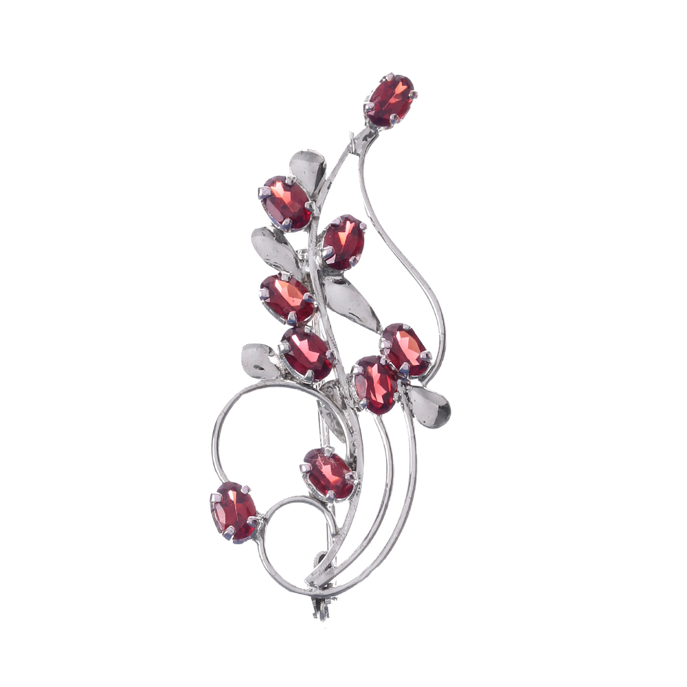 925 Silver Garnet Brooch - Handcrafted Sterling Silver with Stunning Red Gemstone Perfect for Adding Elegance to Any Outfit
