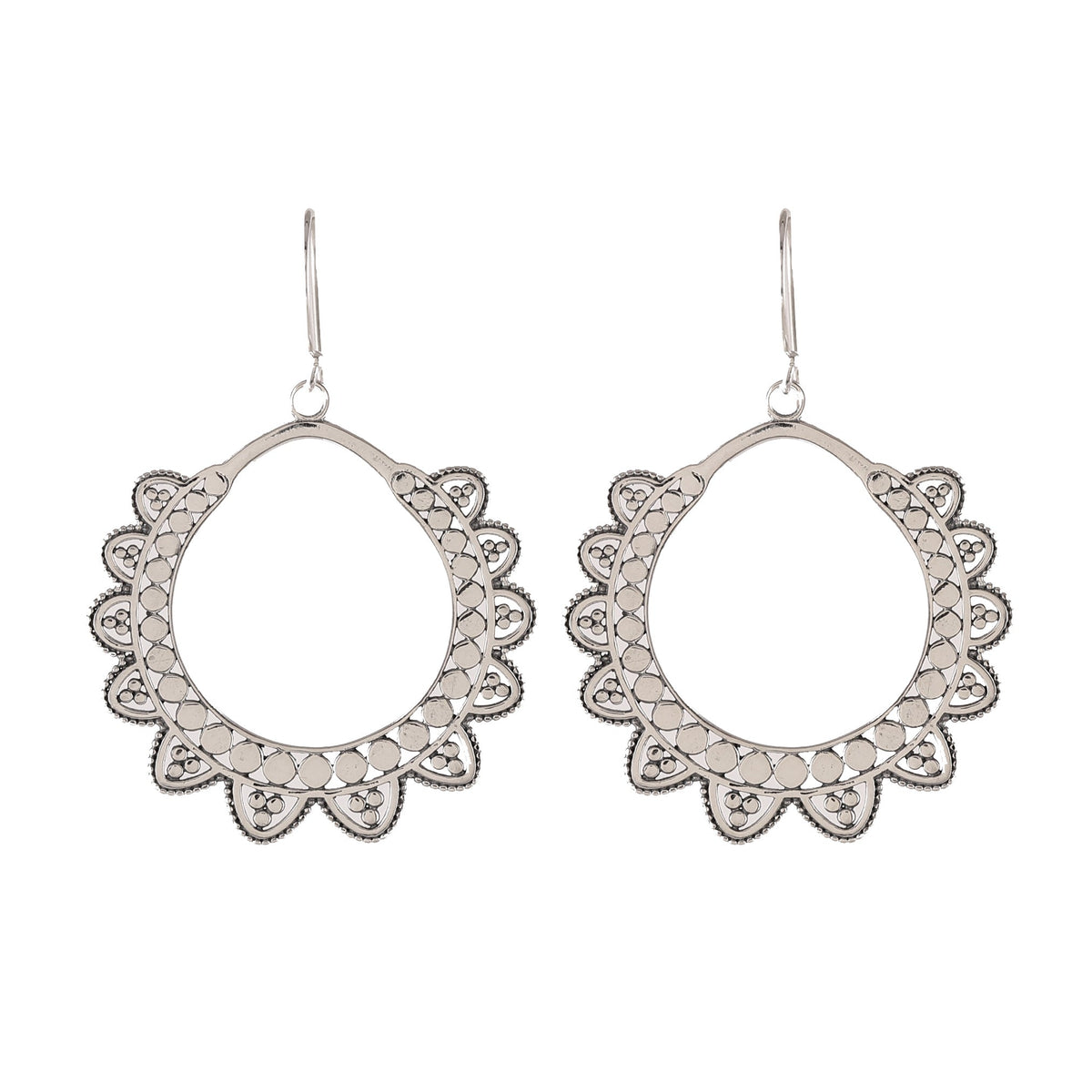 925 Petal Pattern Sterling Silver Dangle Earrings - Elegant Lightweight Jewelry for Women