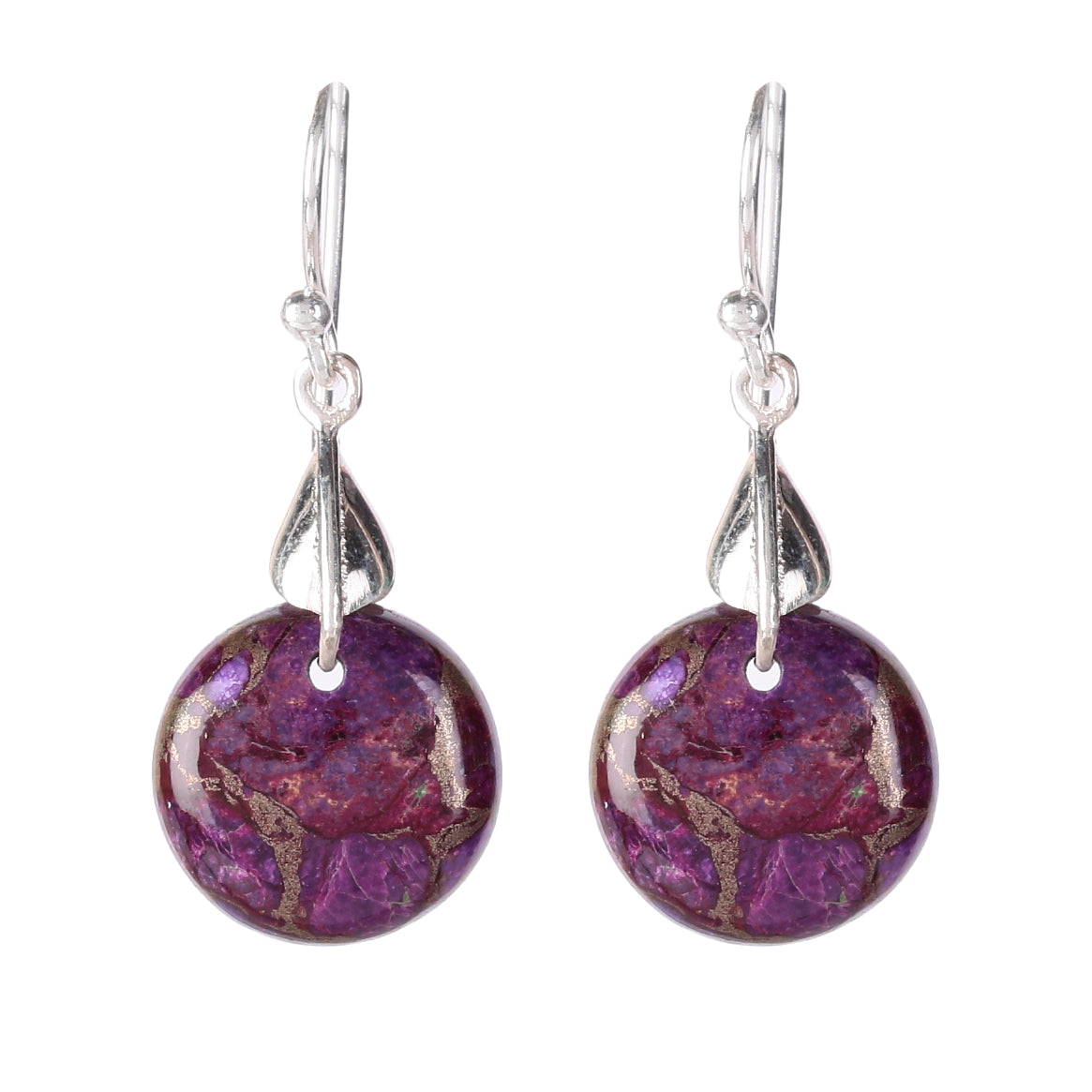 925 Silver Purple Turquoise Drop Earrings Dangle Jewelry