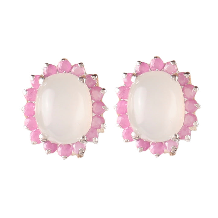 925 Sterling Silver Moonstone  Gemstone Stud Earrings for Women – Elegant Handmade Jewelry for Gifting & Everyday Wear