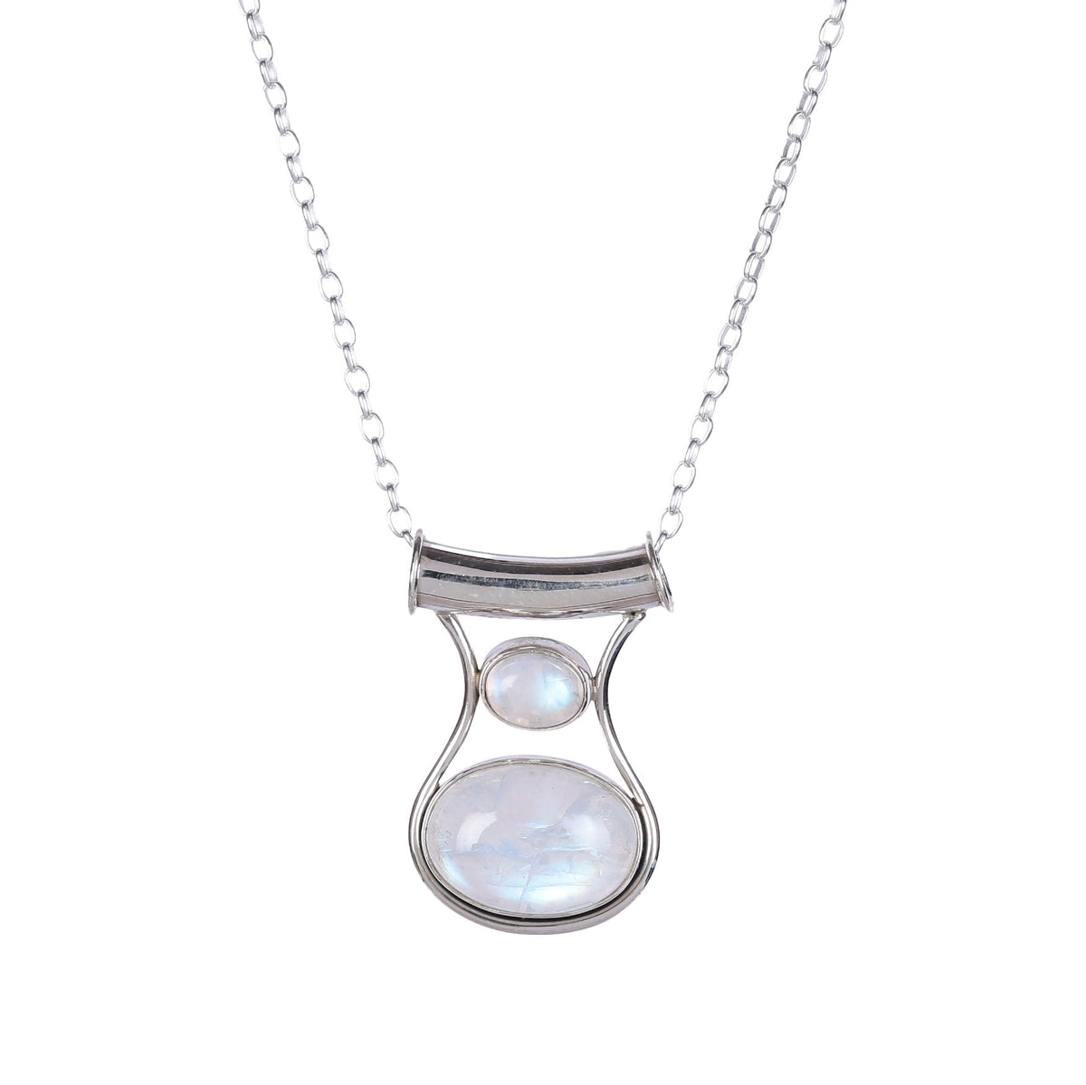925 Sterling Silver Moonstone Pendant Necklace for Women with 18" Chain | Handmade Gemstone Jewelry | Healing Energy | Luxury Gift