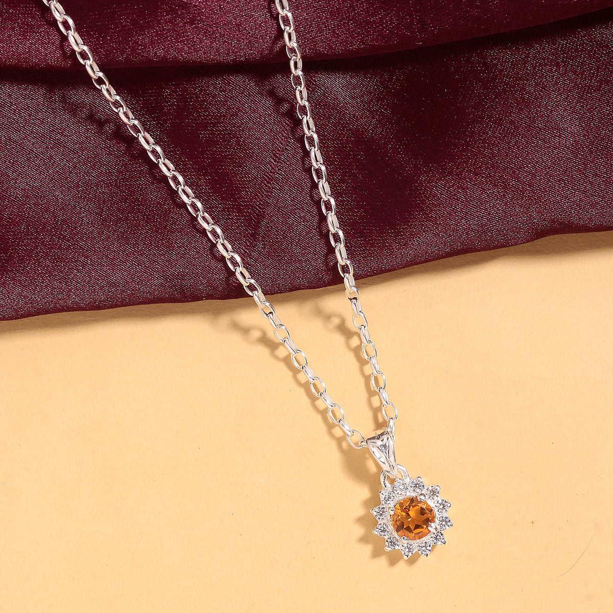 925 Sterling Silver AD Zircon Pendant with Chain for Women |  Necklace | Party Wear Jewellery | Designer Wedding Pendant Set | Elegant Gift for Her | Fashion Necklace Women
