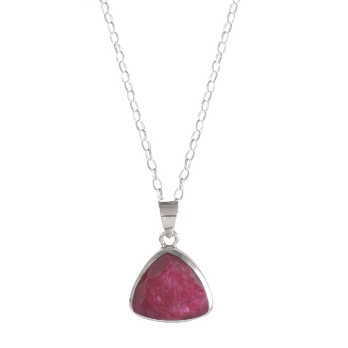 925 Sterling Silver Ruby Pendant  Elegant Handmade Jewelry