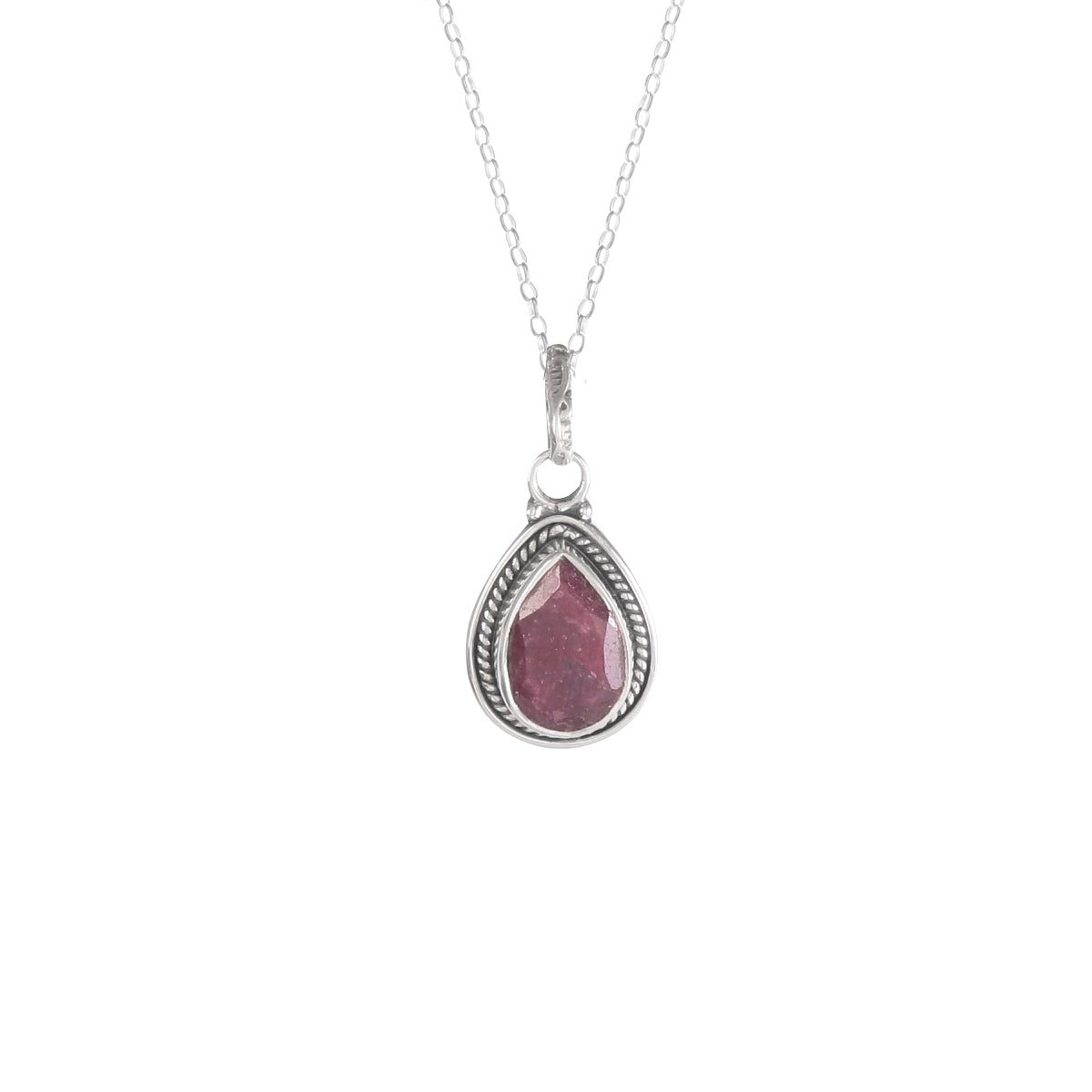 925 Sterling Silver Ruby Pendant – Elegant & Timeless Design