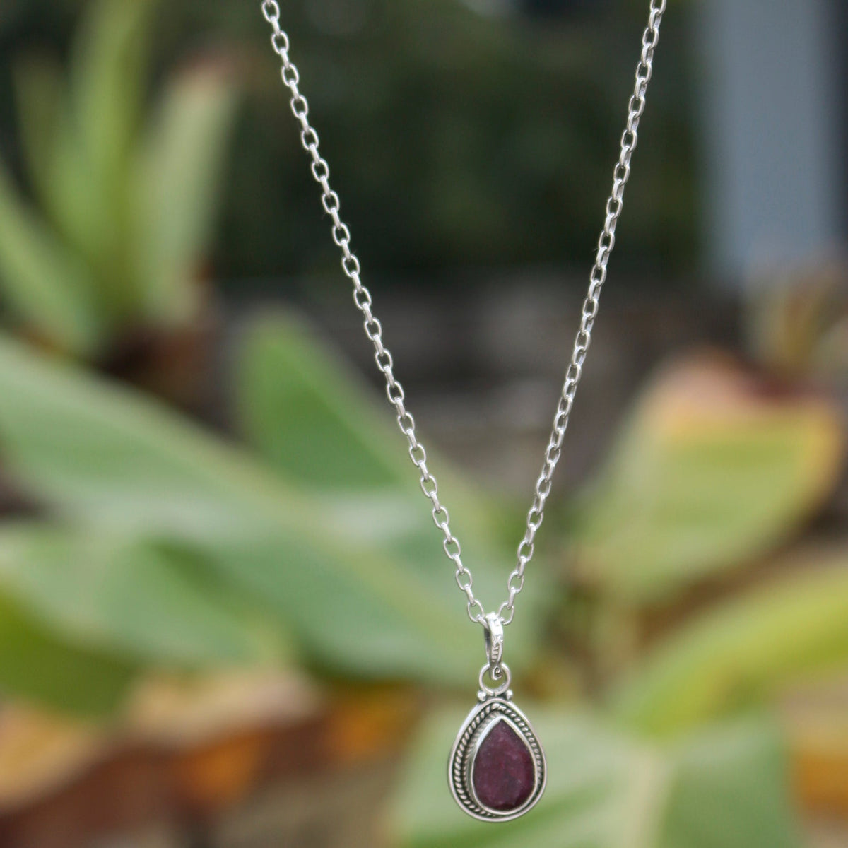925 Sterling Silver Ruby Pendant – Elegant & Timeless Design