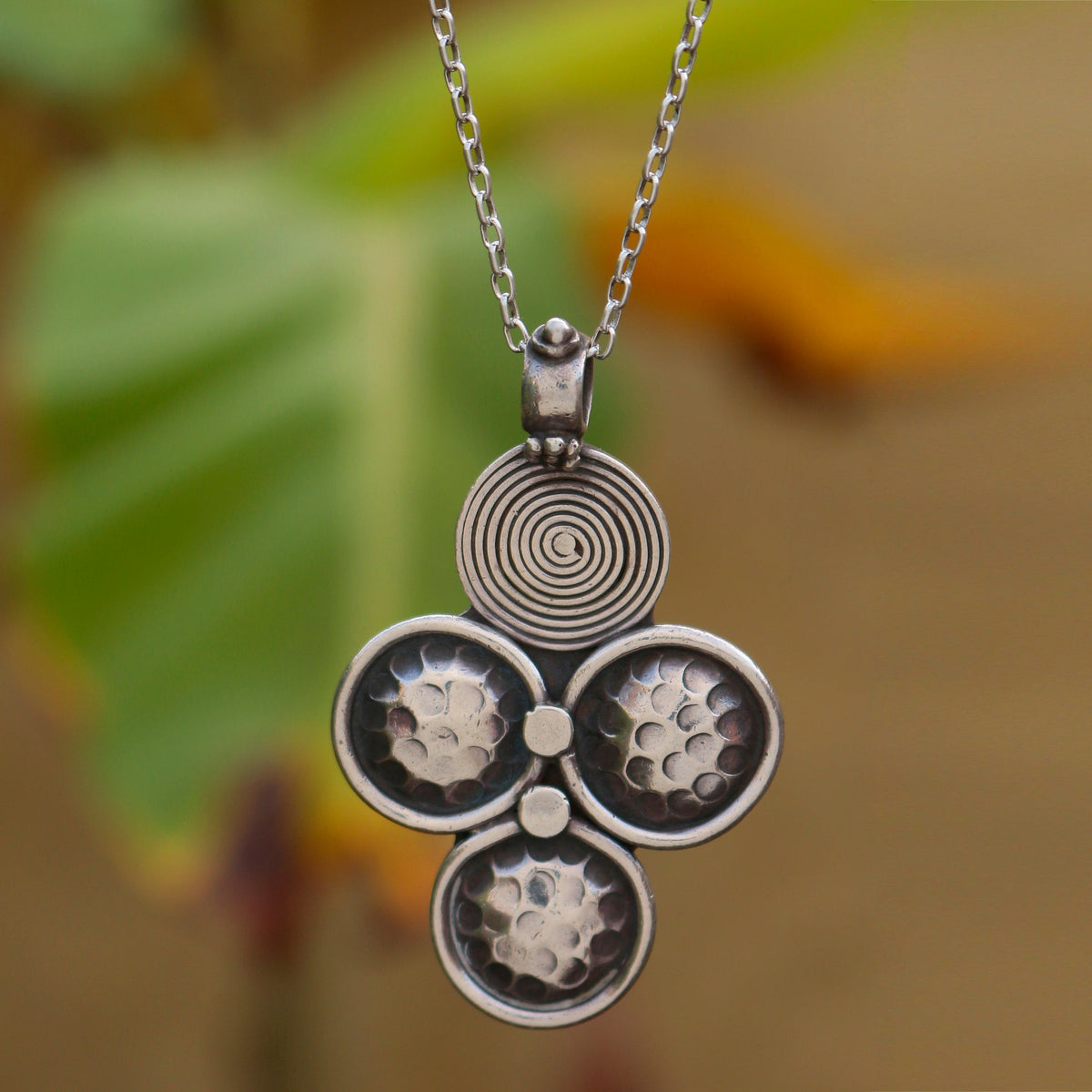925  Sterling Silver Inspired Sterling Silver Pendant – Unique Textured Design