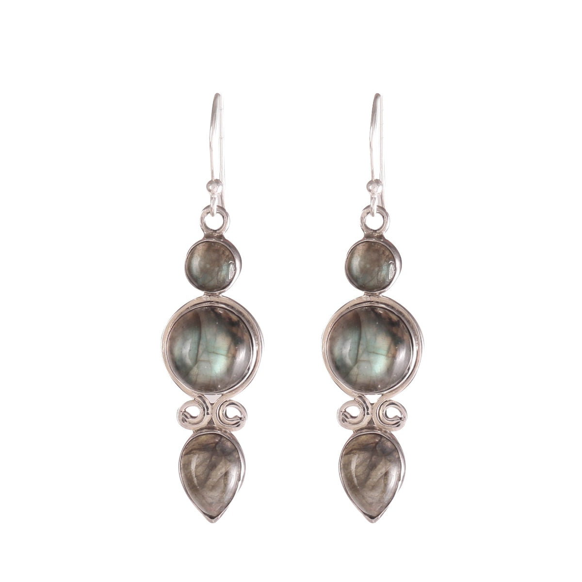 925 Sterling Silver Labradorite Dangle Earrings – Handmade Boho Chic Jewelry