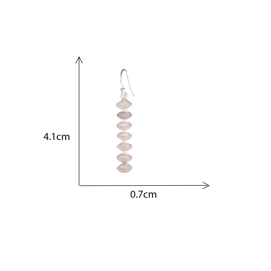 925 Sterling Silver Moonstone Earrings for Women | Handcrafted White Gemstone Jewelry | Classic and Stylish Design |