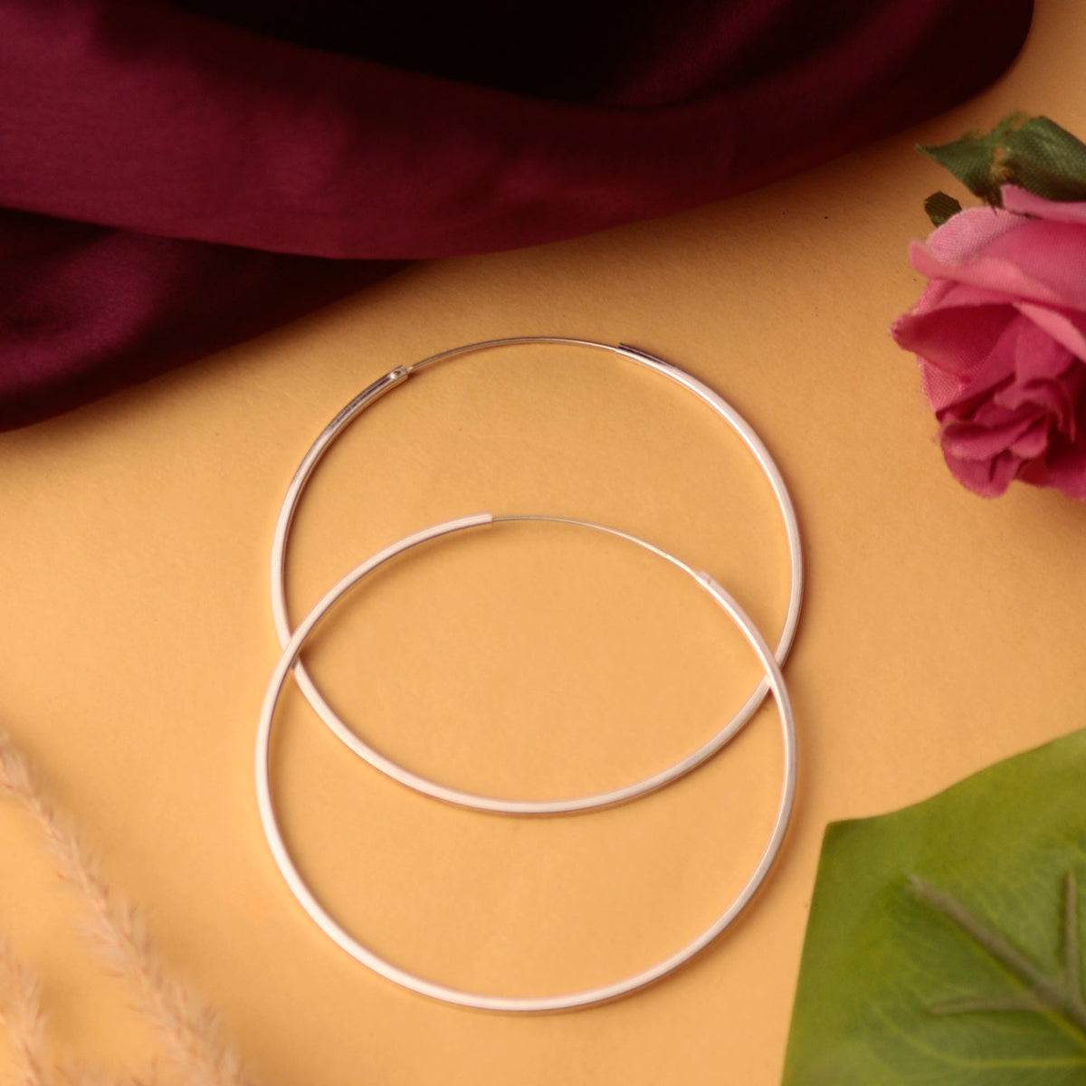 925 Sterling Silver Hoop Earrings – Classic Large Round Hoops for Timeless Elegance