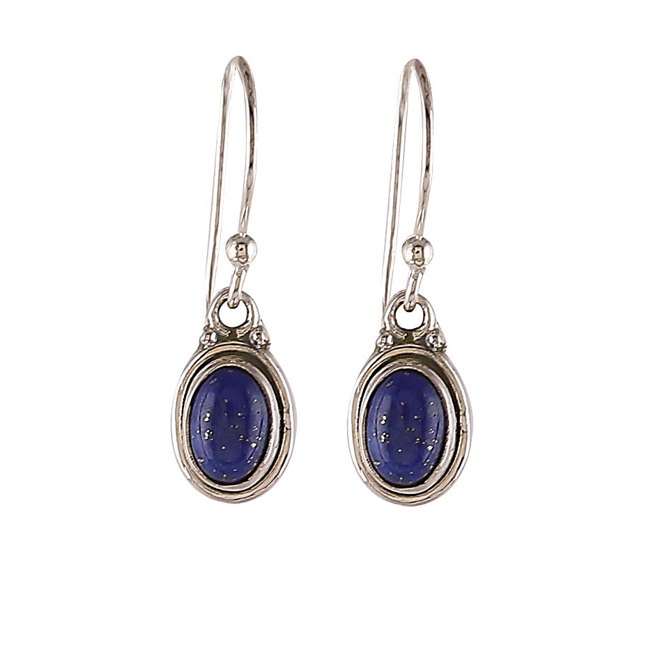 925 Sterling Silver Lapis Lazuli Dangle Earrings – Handmade Boho Jewelry