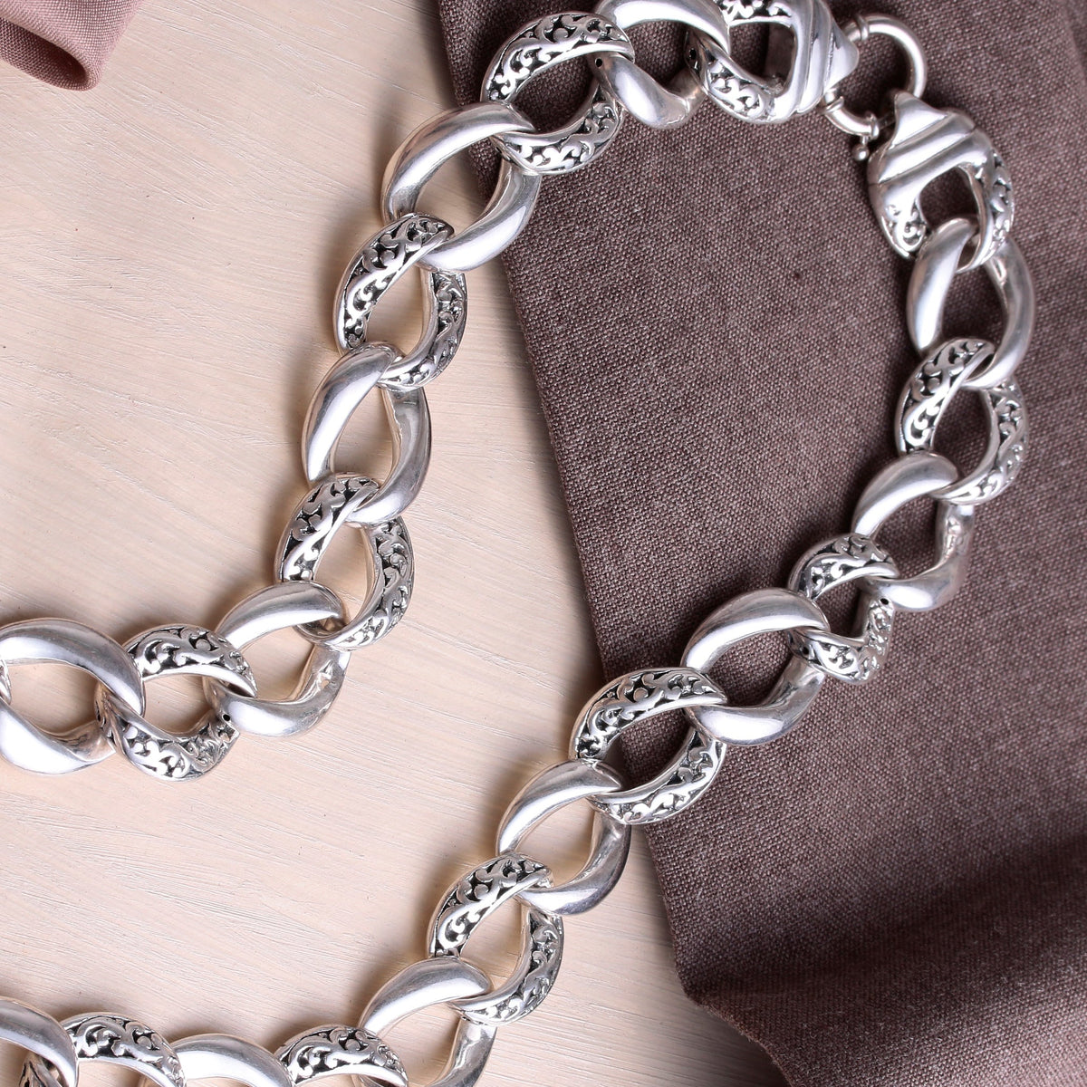 925 Sterling Silver Curb Chain Necklace – Handcrafted Statement Jewelry