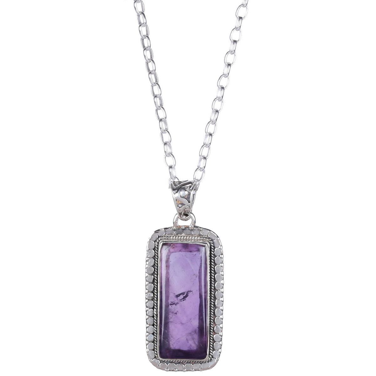 925 Silver Handcrafted Sterling Silver Pendant with Natural Amethyst Stone – Elegant and Unique Jewelry Piece