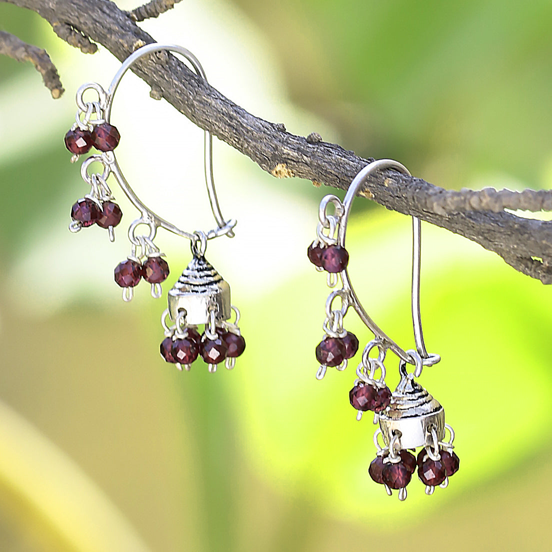 925 Sterling Silver Garnet Earrings– Elegant Handcrafted Women Jewelry for Every Occasion