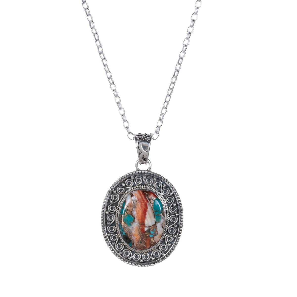 925 Silver Handcrafted Sterling Silver Pendant with Natural Turquoise Stone – Elegant and Unique Jewelry Piece