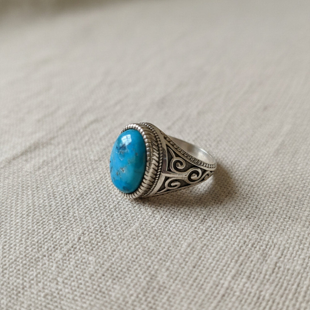 925 Sterling  Silver Turquoise Silver Ring Crystal Gemstone Jewelry, Handcrafted Luxury Women’s Ring, Perfect Party Gift