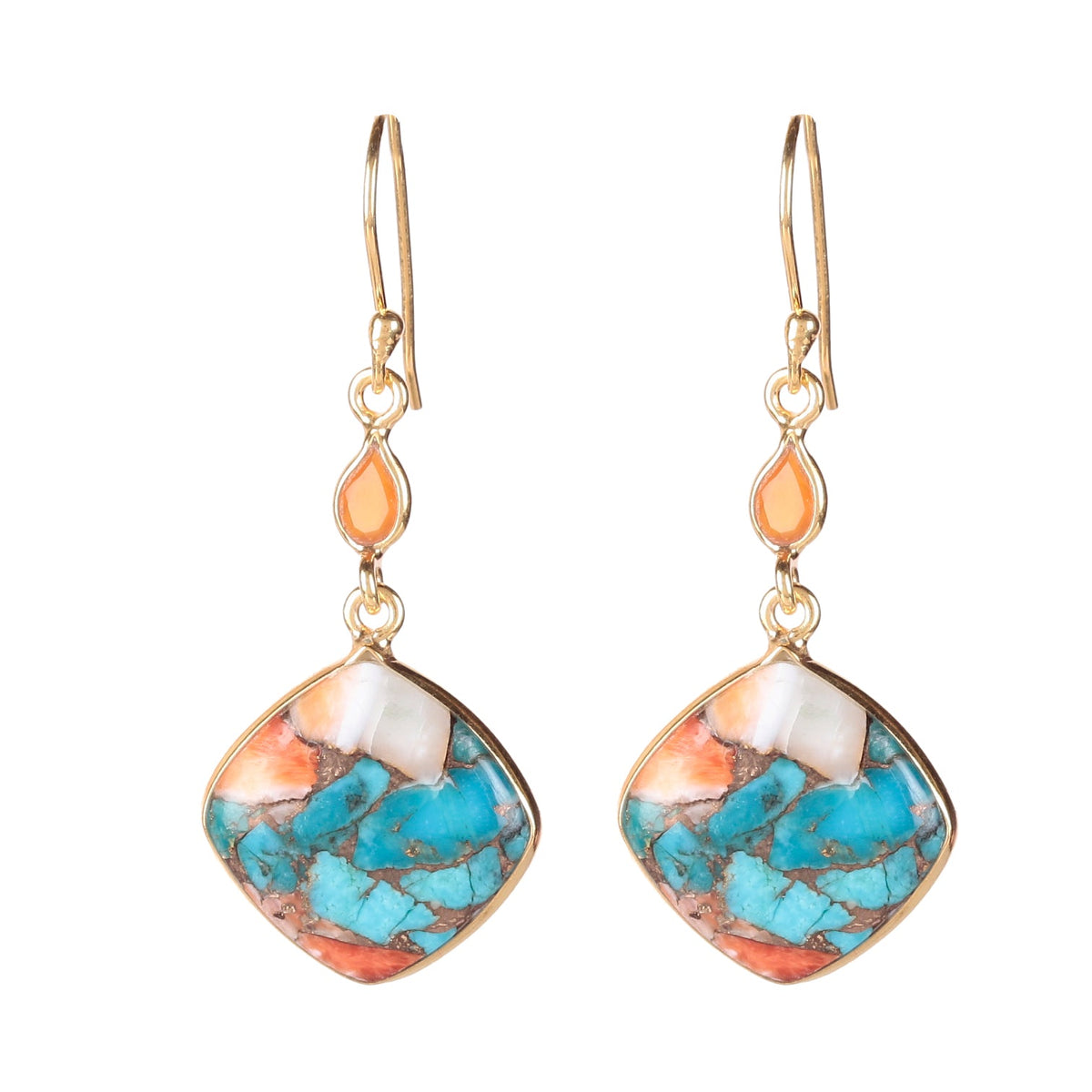 925 Silver Gold Plated Turquoise Gemstone Earrings – Elegant, handcrafted jewelry with natural turquoise stones, offering beauty, balance, and the perfect gift for women