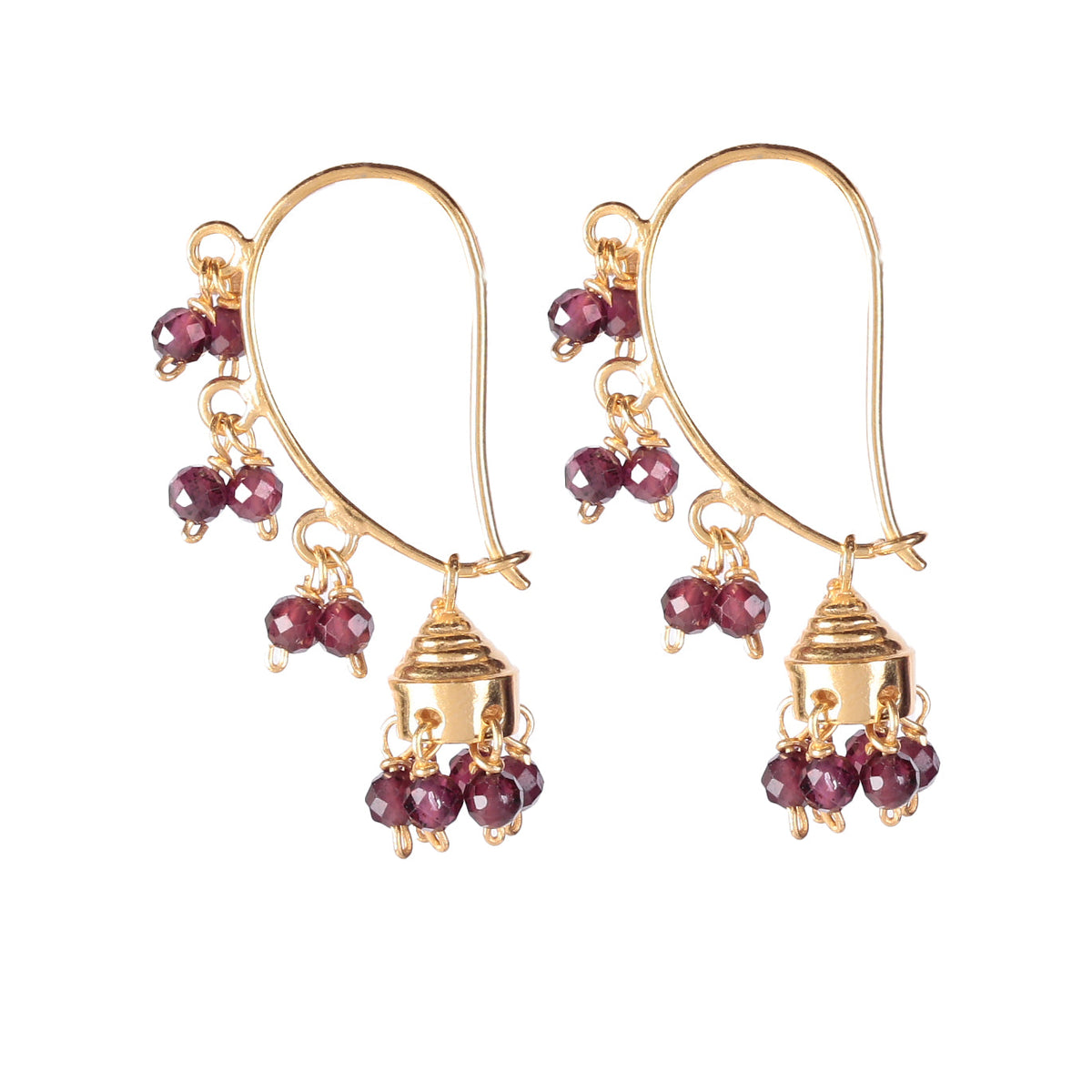 925 Sterling Silver Gold Plated Garnet Earrings– Elegant Handcrafted Women Jewelry for Every Occasion