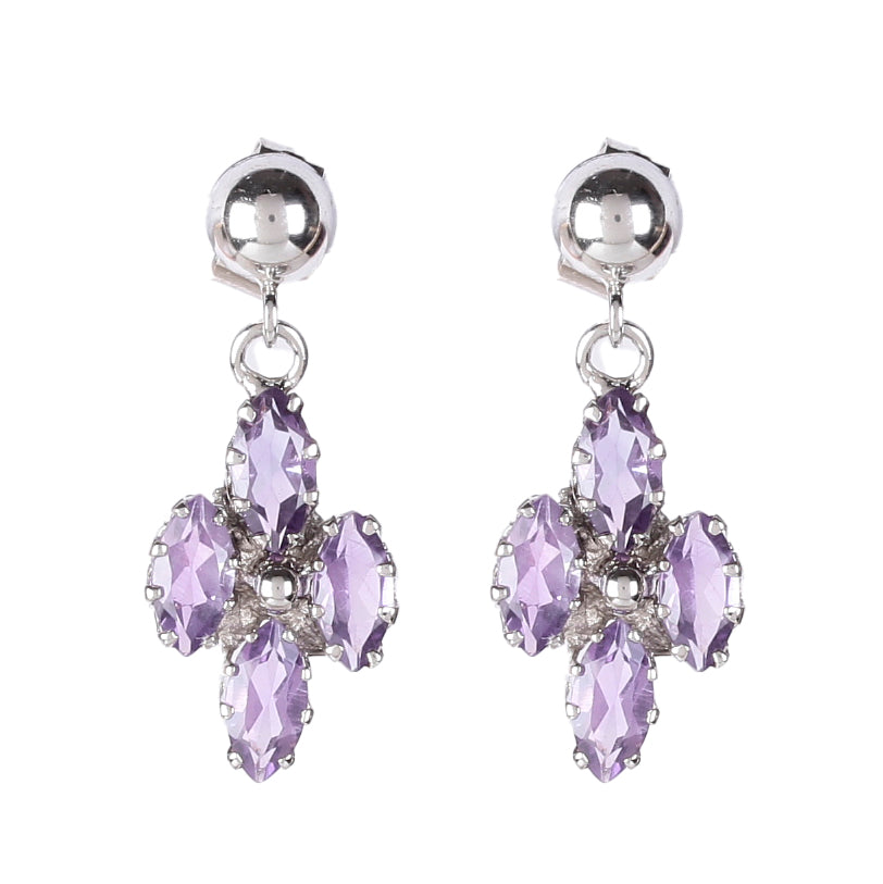 925 Silver Amethyst Earrings – Stunning natural amethyst stones for calming energy Perfect healing gift for women