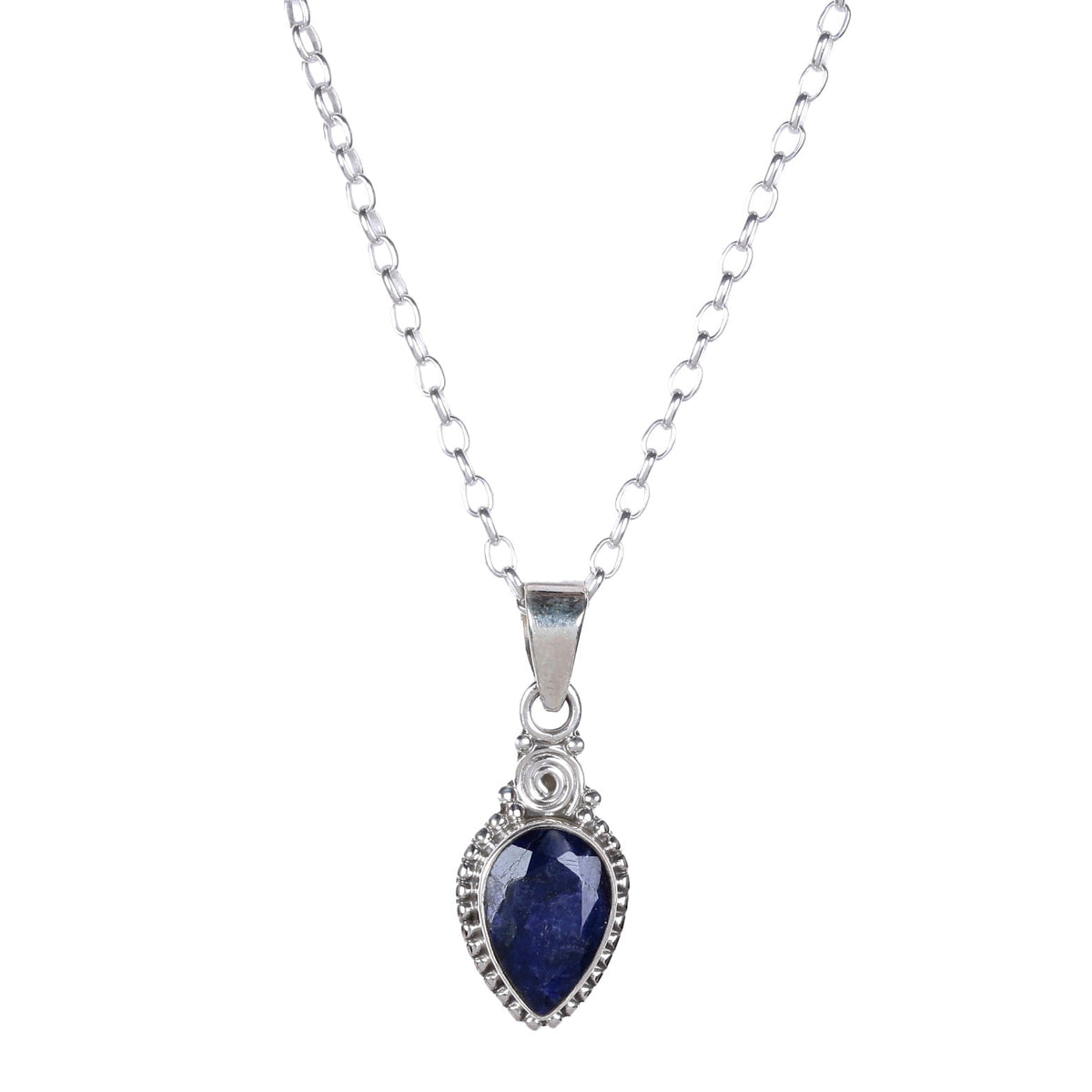 925 Sterling Silver Blue Sapphire Pendant Necklace – Elegant Design with Natural Oval-Cut Gemstones For Women Gift
