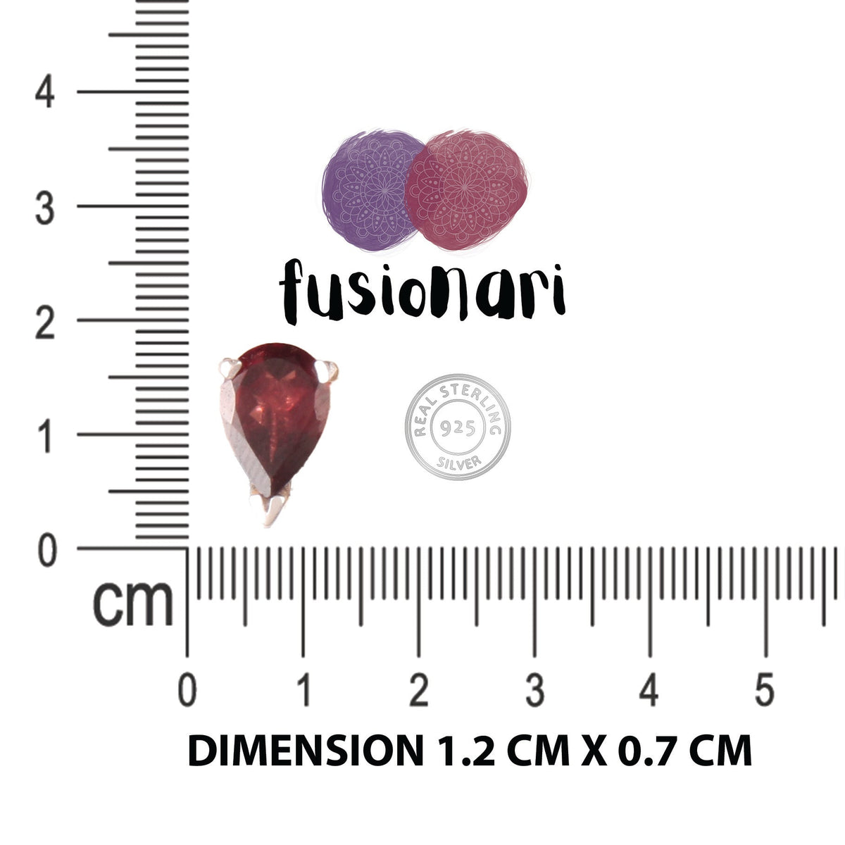 925 Sterling Silver Garnet Earrings for Women | Handcrafted Red Gemstone Jewelry | Classic and Stylish Design | Size 4.2x1.1 cm