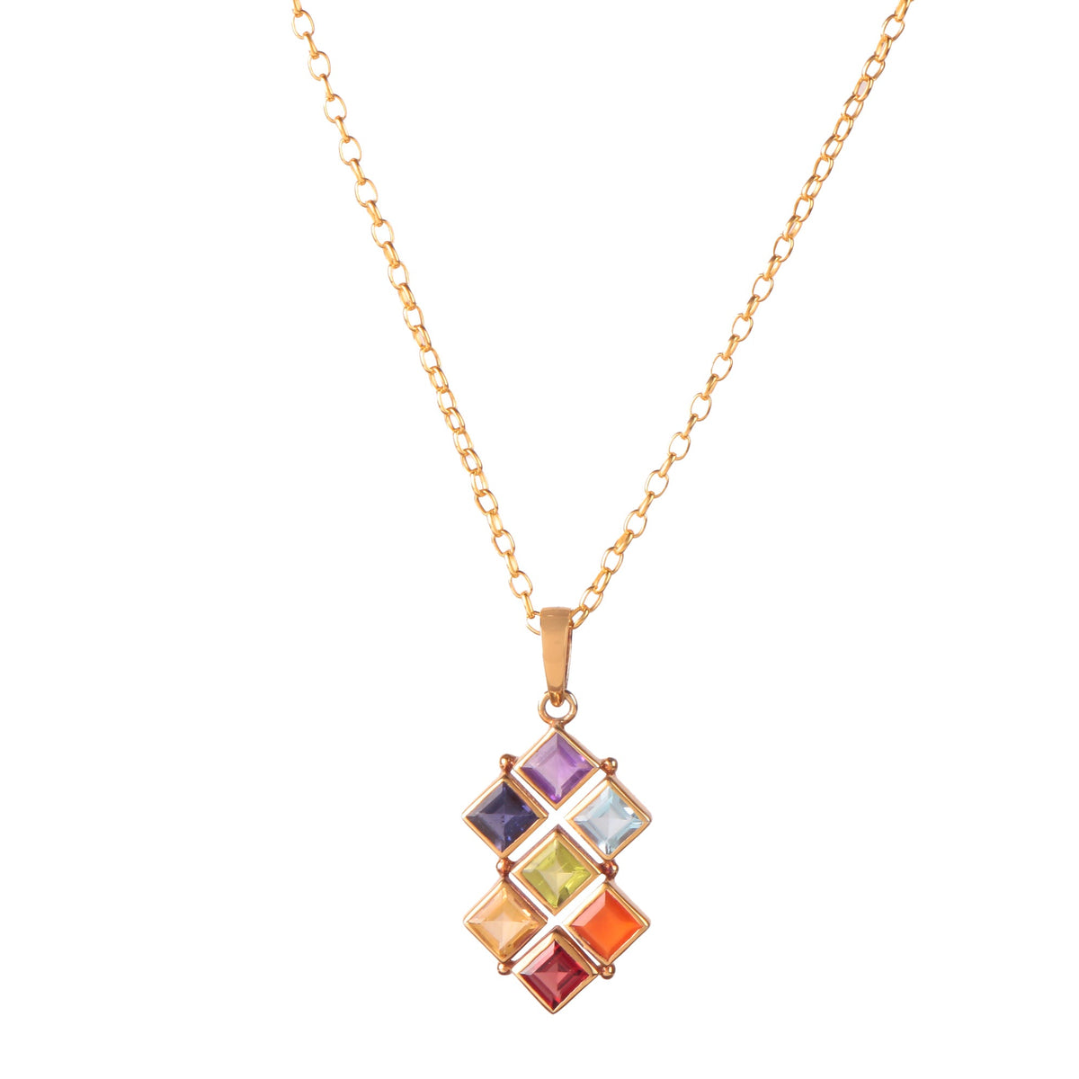 925 Sterling Silver Chakra Pendant with Chain for Women | Gold Plated Necklace | Party Wear Jewellery | Designer Wedding Pendant Set | Elegant Gift for Her | Fashion Necklace Women