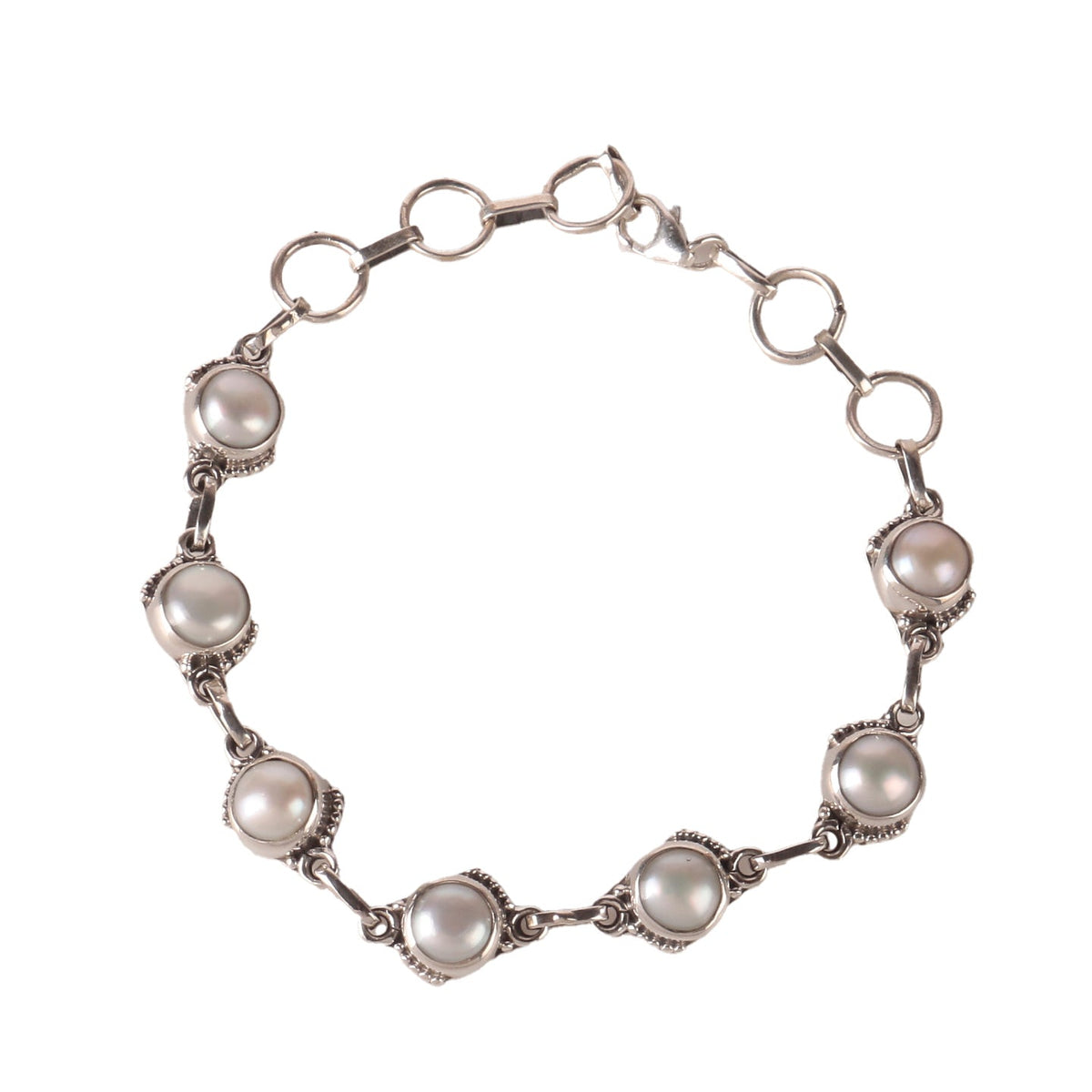 925 Sterling Silver Pearl Bracelet  Classic and Elegant Design