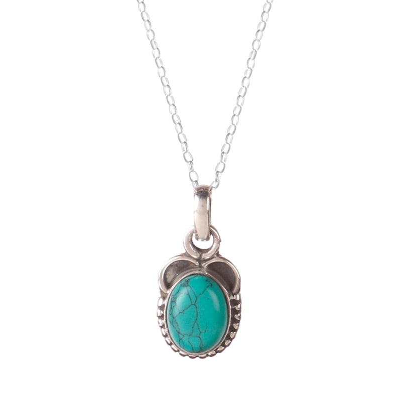925 Sterling Silver Turquoise Pendant with Chain for Women |  Necklace | Party Wear Jewellery | Designer Wedding Pendant Set | Elegant Gift for Her | Fashion Necklace Women