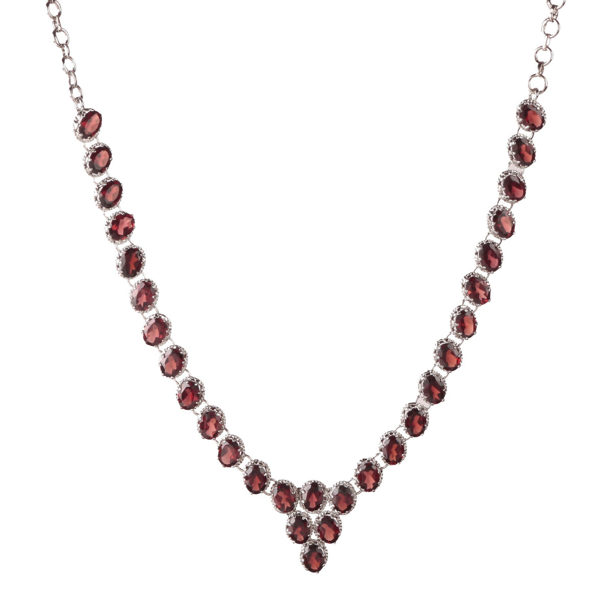 925 Sterling Silver Garnet Necklace  Women | Necklace | Party Wear Jewellery | Designer Wedding Pendant Set | Elegant Gift for Her | Fashion Necklace Women