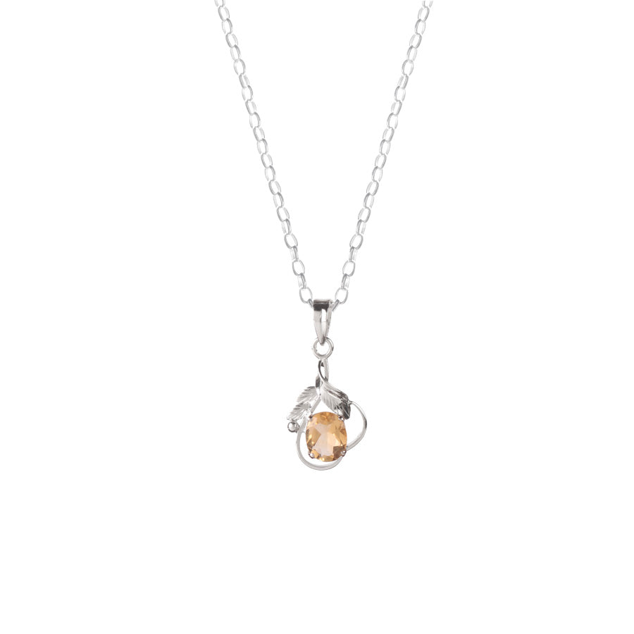 925 Sterling Silver Citrine  Pendant with Chain for Women |  Necklace | Party Wear Jewellery | Designer Wedding Pendant Set | Elegant Gift for Her | Fashion Necklace Women