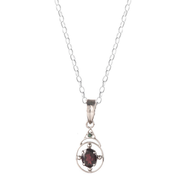 925 Sterling Silver Garnet Pendant with Chain for Women |  Necklace | Party Wear Jewellery | Designer Wedding Pendant Set | Elegant Gift for Her | Fashion Necklace Women