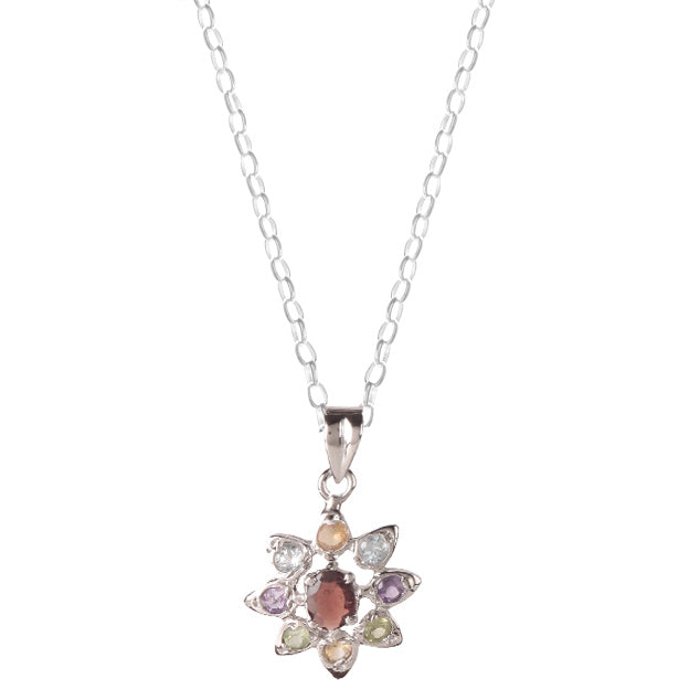 925 Sterling Silver Multistone Pendant with Chain for Women |  Necklace | Party Wear Jewellery | Designer Wedding Pendant Set | Elegant Gift for Her | Fashion Necklace Women