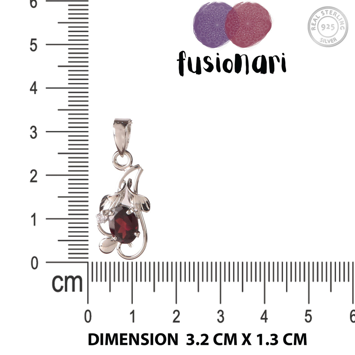 925 Sterling Silver Garnet  Pendant Necklace for Women with 18" Chain | Handmade Luxury Jewelry | Deep Blue Gemstone | Elegant Gift