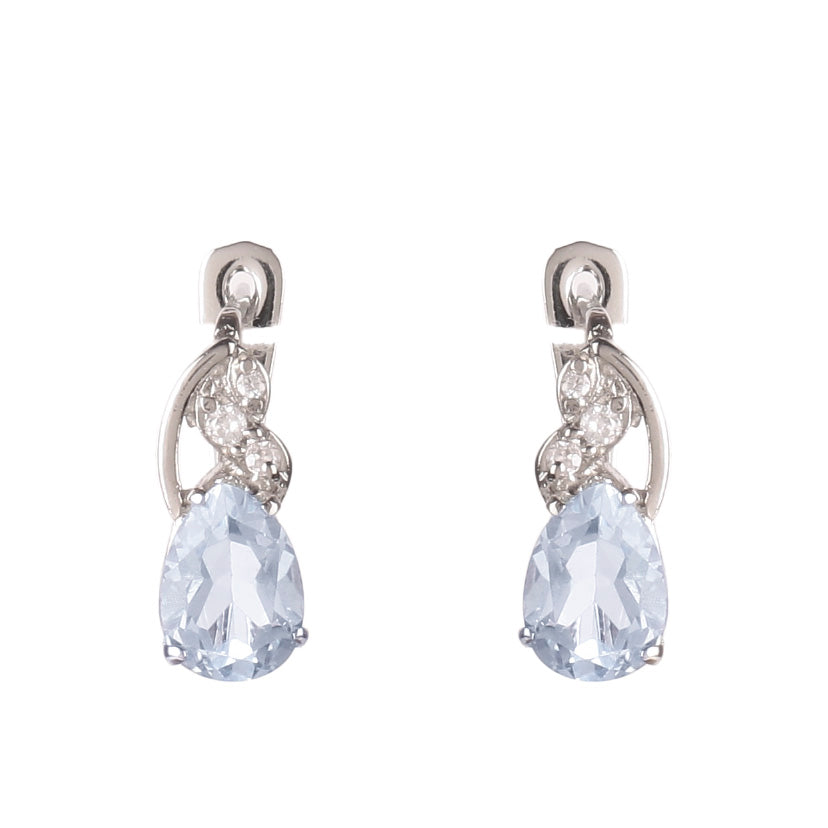 925 Sterling Silver Blue Topaz Earrings for Women | Sparkling Gemstone Jewelry | Handcrafted Luxury Gift