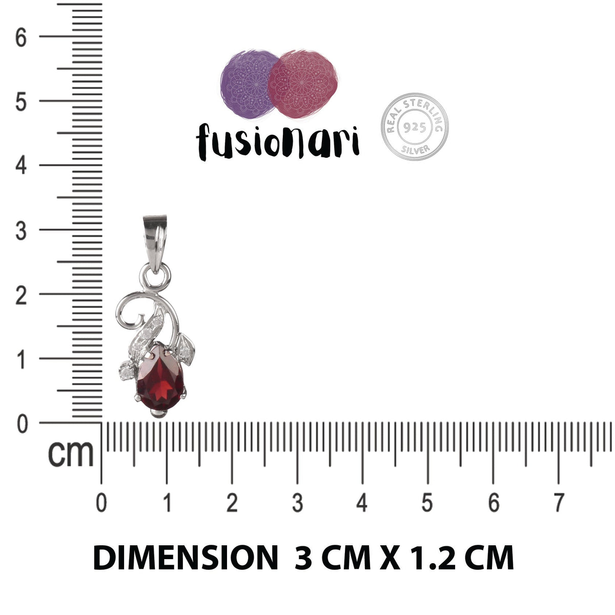 925 Sterling Silver Garnet  Pendant Necklace for Women with 18" Chain | Handmade Luxury Jewelry | Deep Blue Gemstone | Elegant Gift