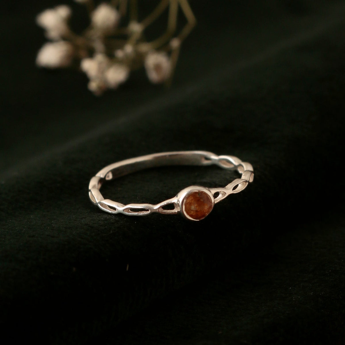 925 Sterling Silver Citrine Ring for Women | Yellow Crystal Jewelry | Abundance & Positivity Stone